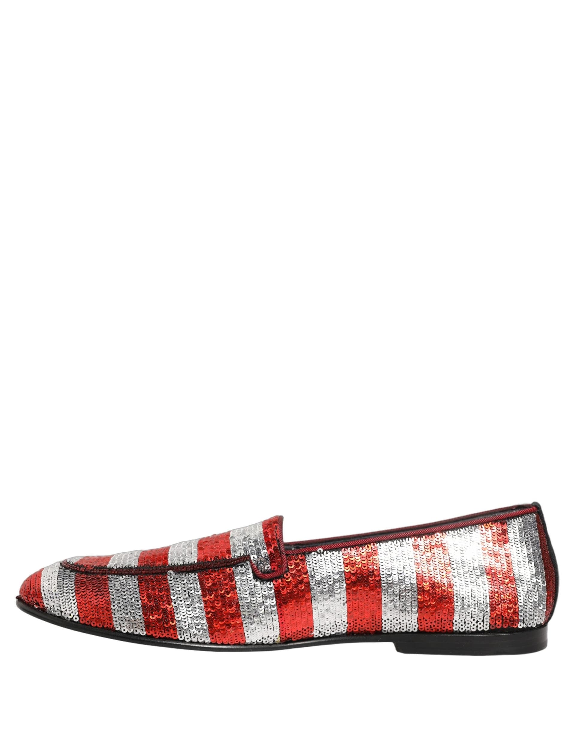 Dolce & Gabbana Multicolor Flag Sequin Dress Loafers Shoes - 6