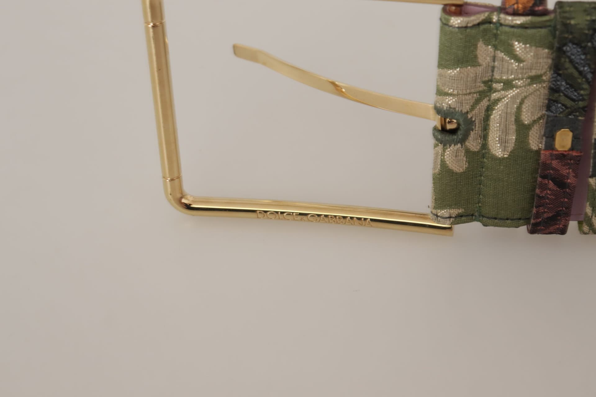 Dolce & Gabbana Multicolor Leather Embroidered Gold Metal Buckle Belt - 2
