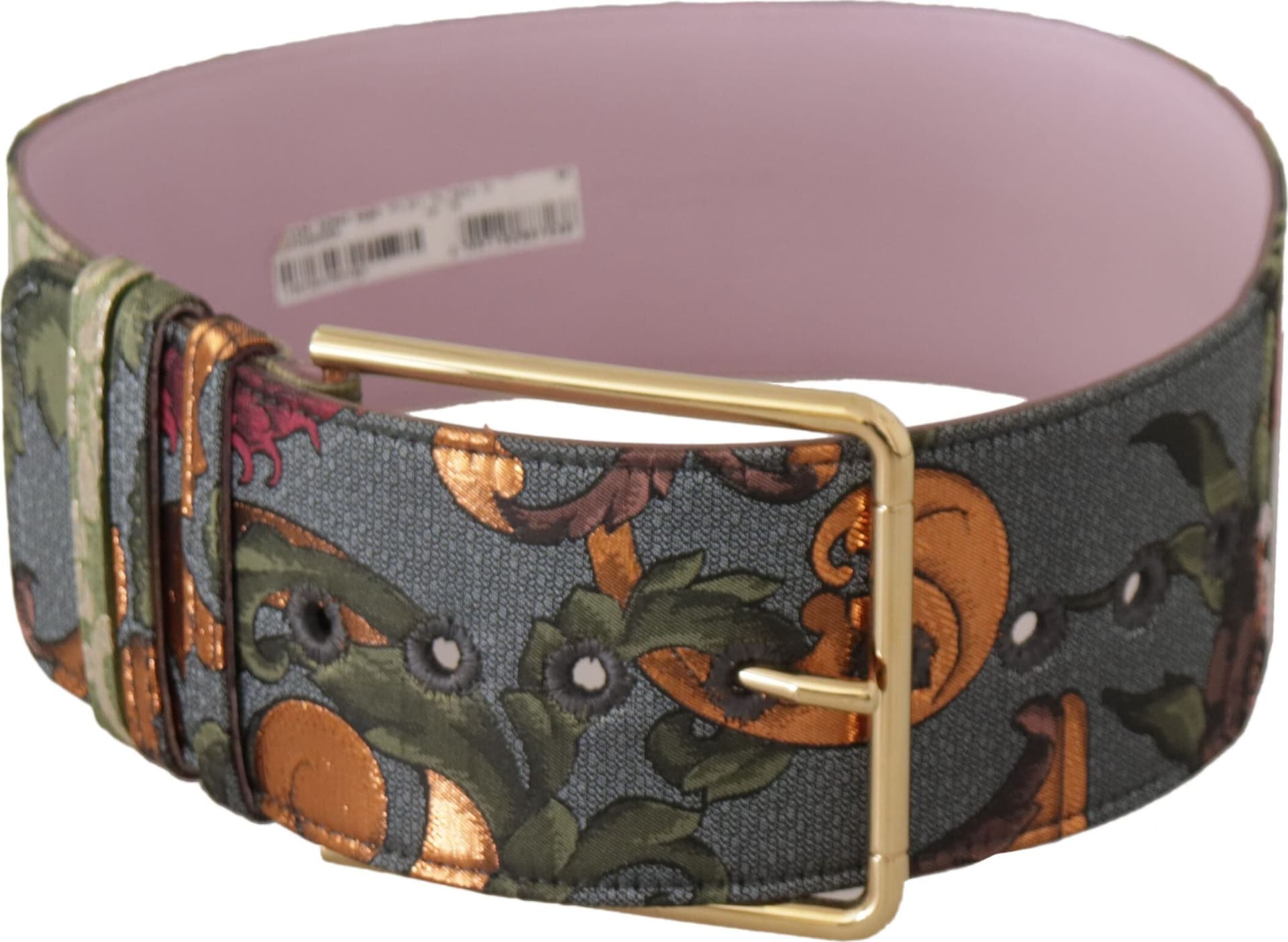 Dolce & Gabbana Multicolor Leather Embroidered Gold Metal Buckle Belt - 5