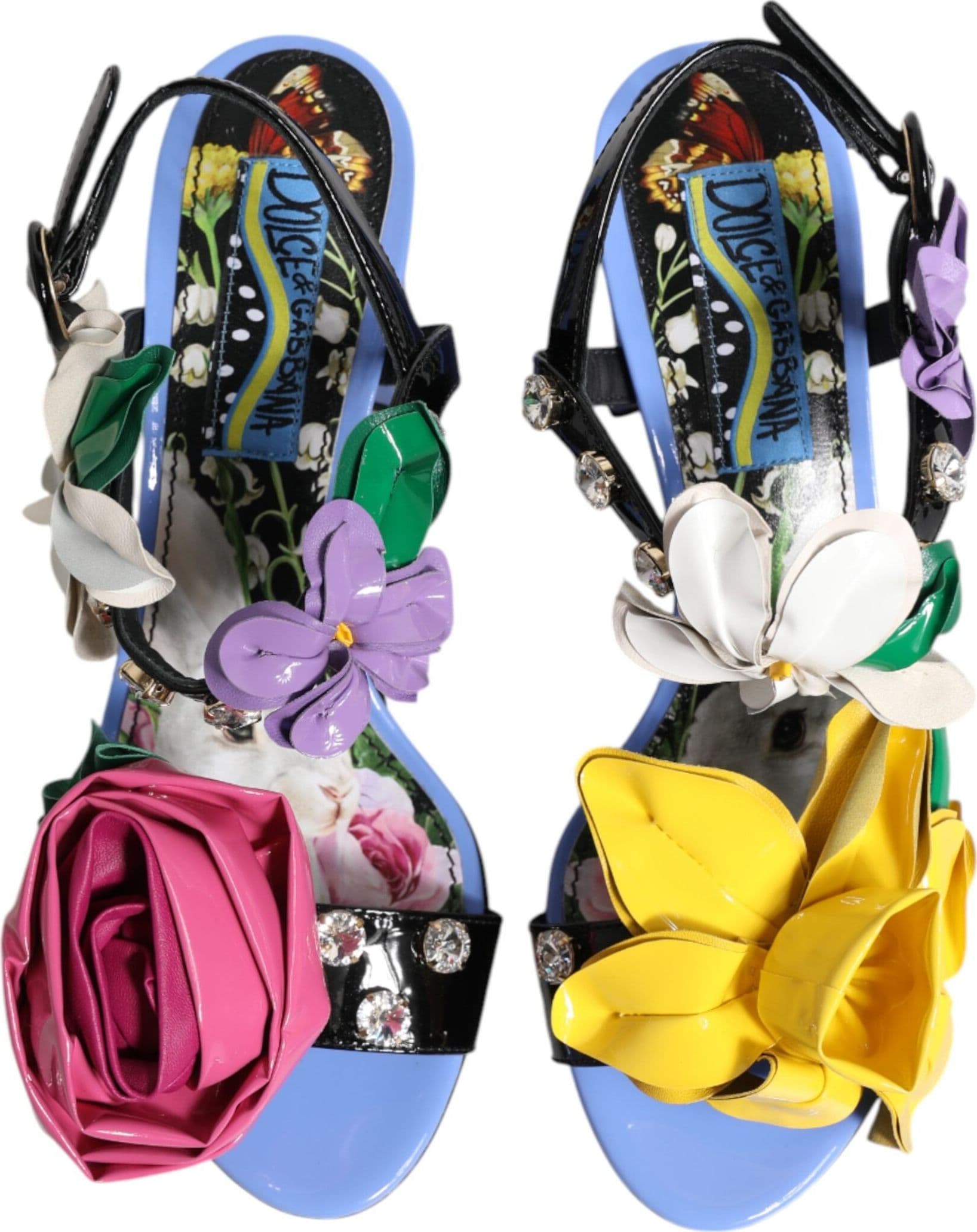 Dolce & Gabbana Multicolor Floral Crystal KEIRA Sandals Shoes - 2