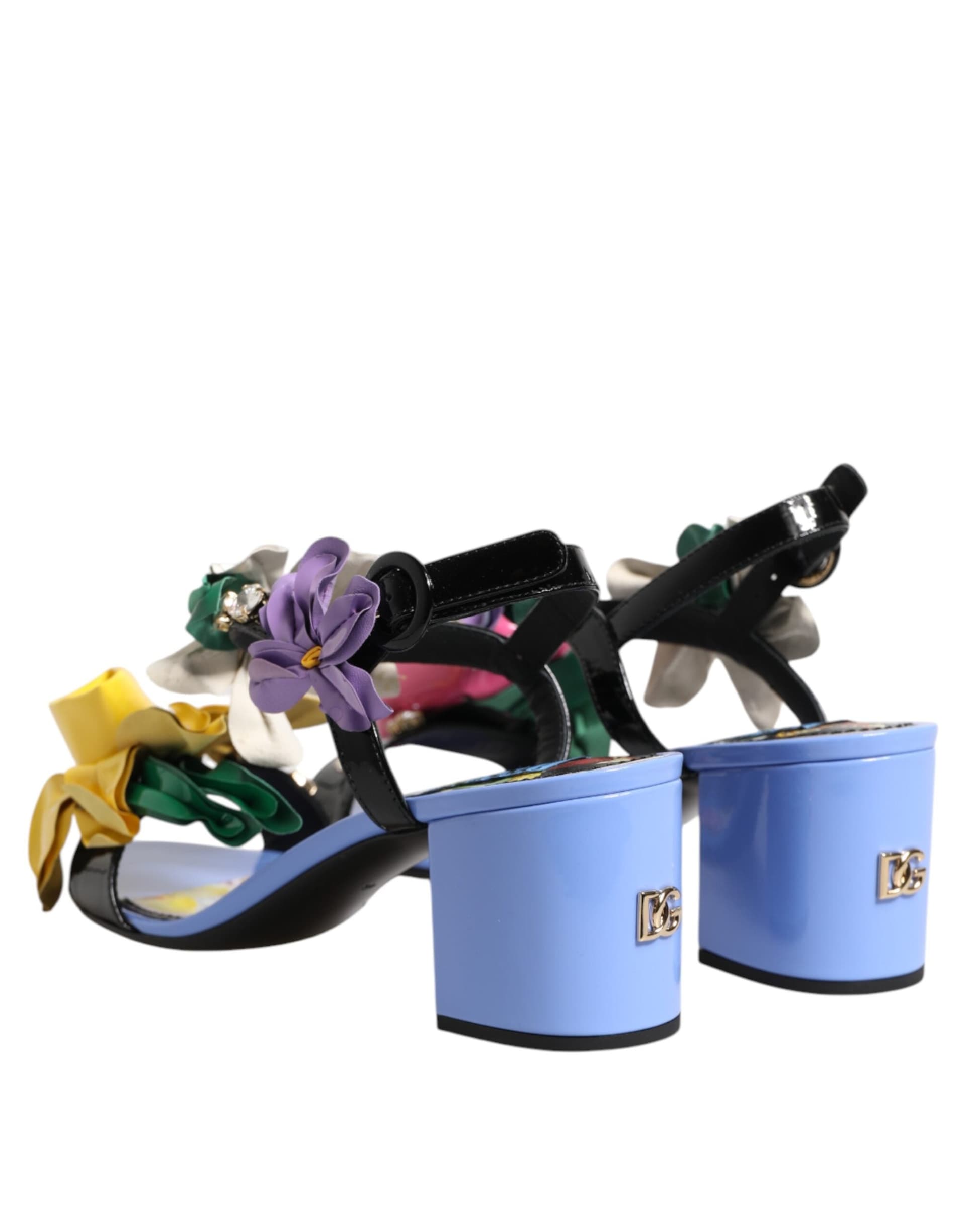Dolce & Gabbana Multicolor Floral Crystal KEIRA Sandals Shoes - 4