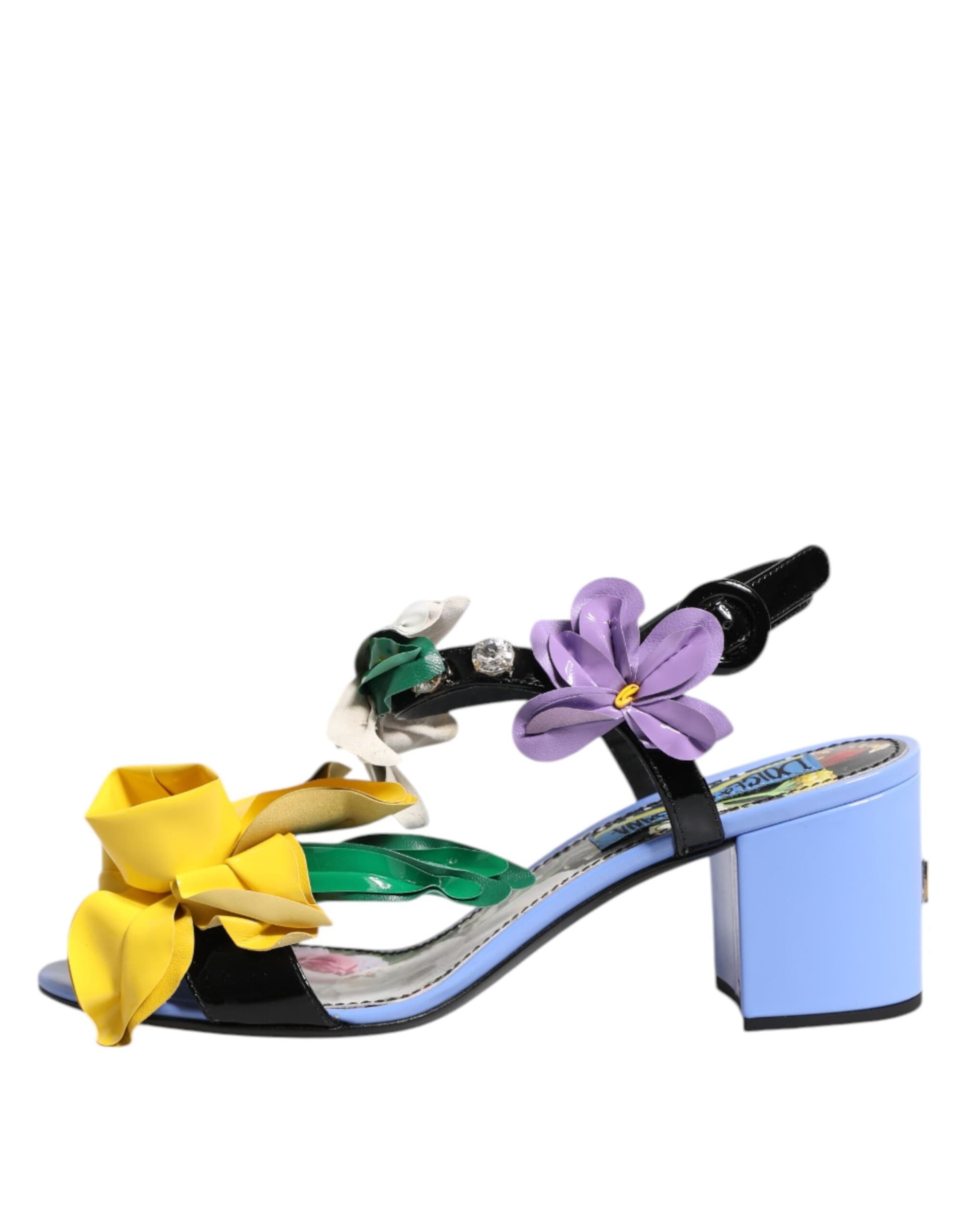 Dolce & Gabbana Multicolor Floral Crystal KEIRA Sandals Shoes - 5