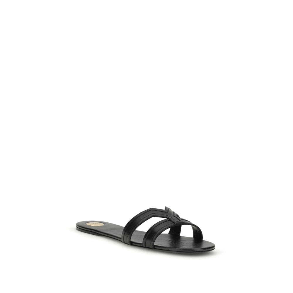 Saint Laurent Black Calf Leather Bos Taurus Sandals - 2