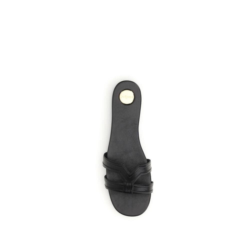 Saint Laurent Black Calf Leather Bos Taurus Sandals - 4