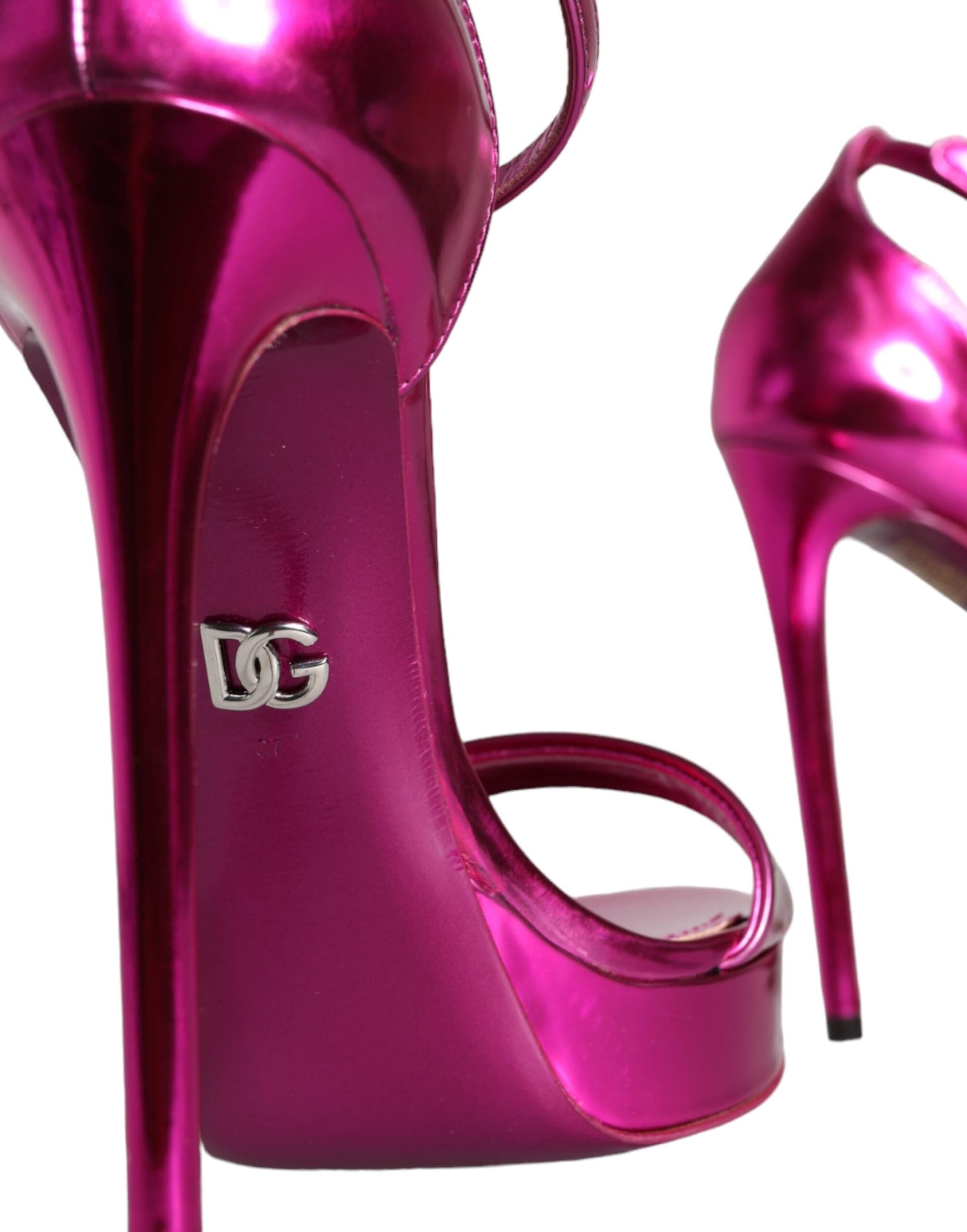 Dolce & Gabbana Fuchsia KEIRA Heels Ankle Strap Sandals Shoes - 7