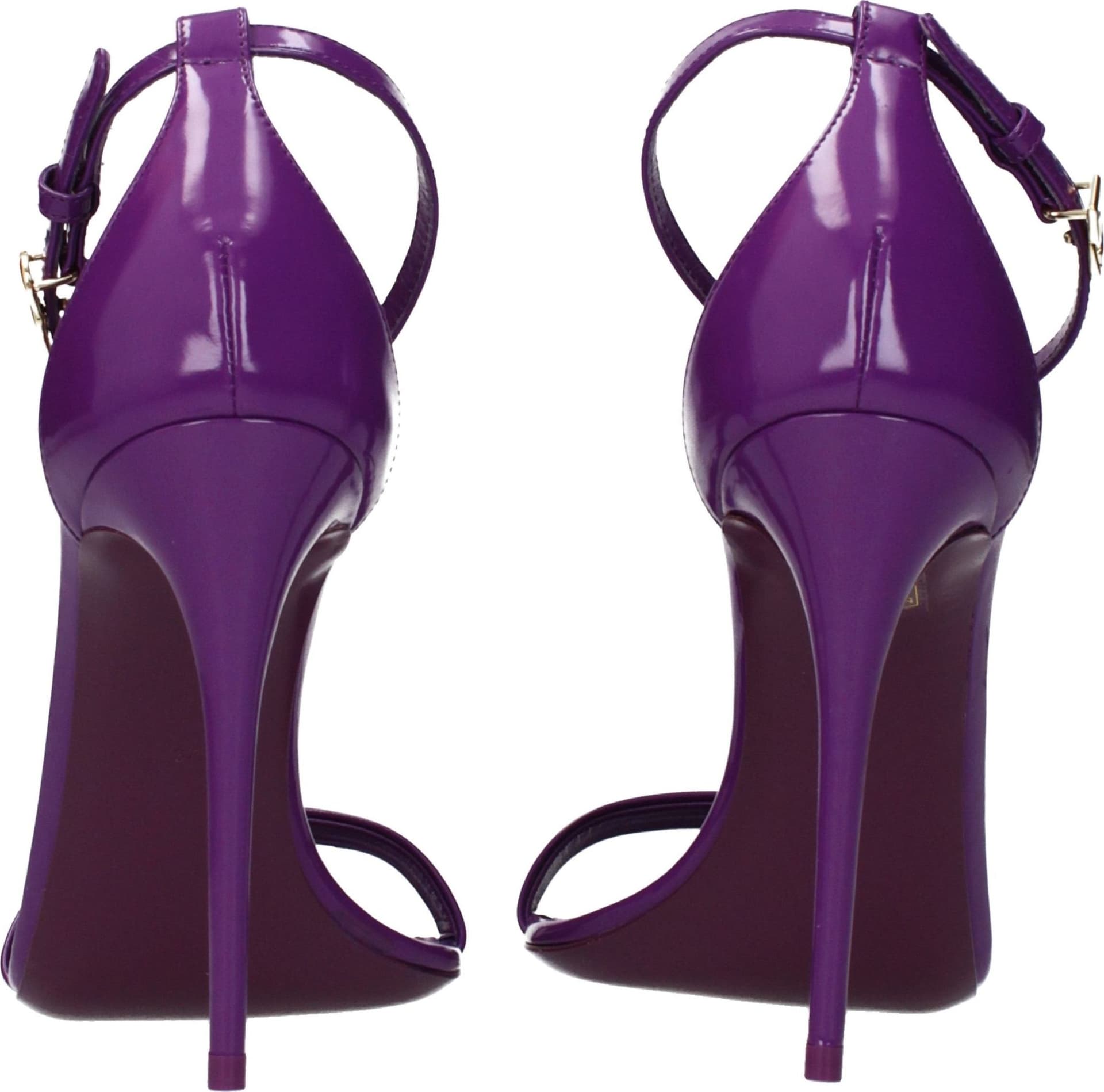 Dolce & Gabbana Purple Leather Stiletto Heel Sandals - 5