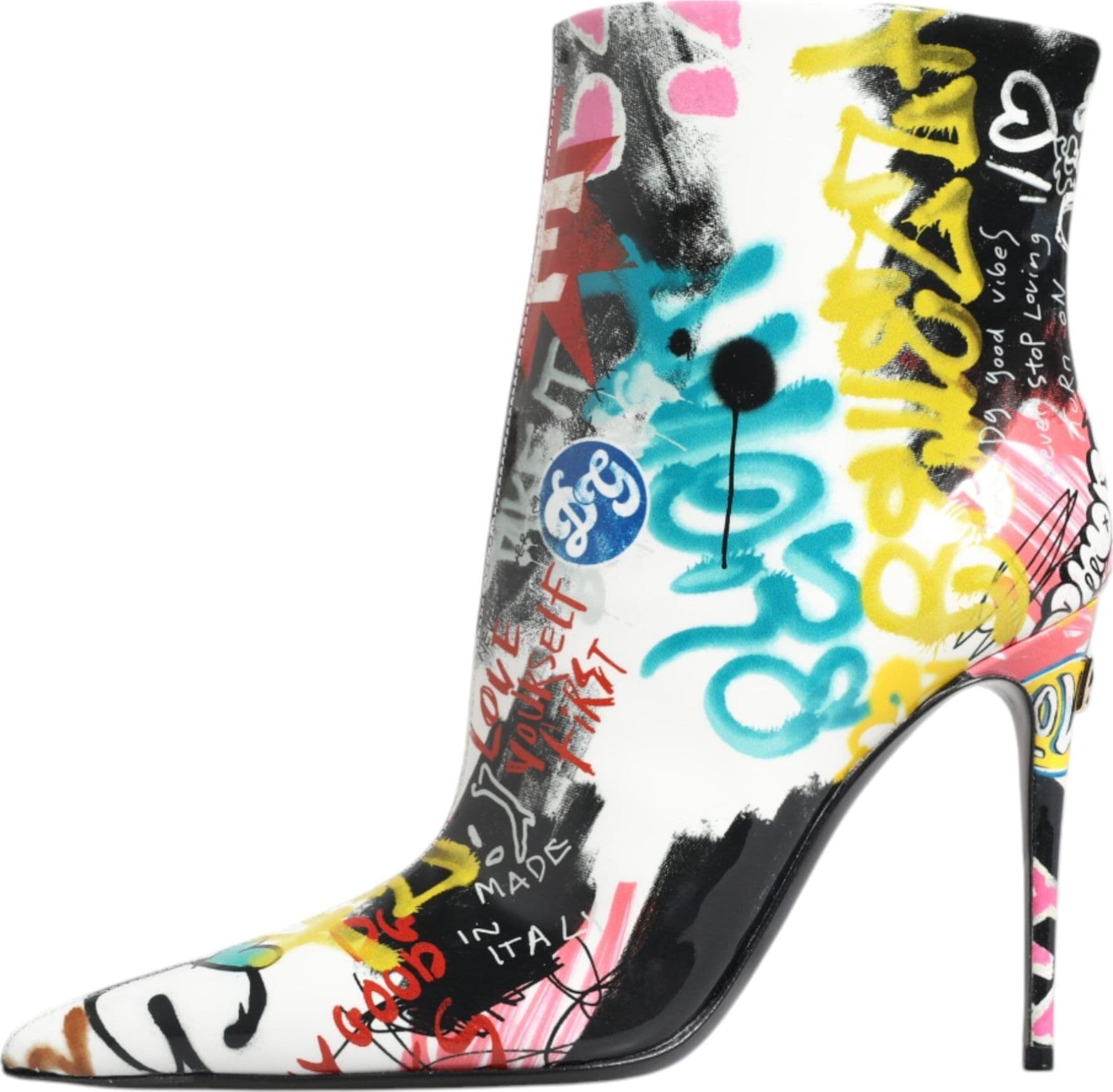 Dolce & Gabbana Multicolor Graffiti Keira Mid Calf Boots Shoes - 5
