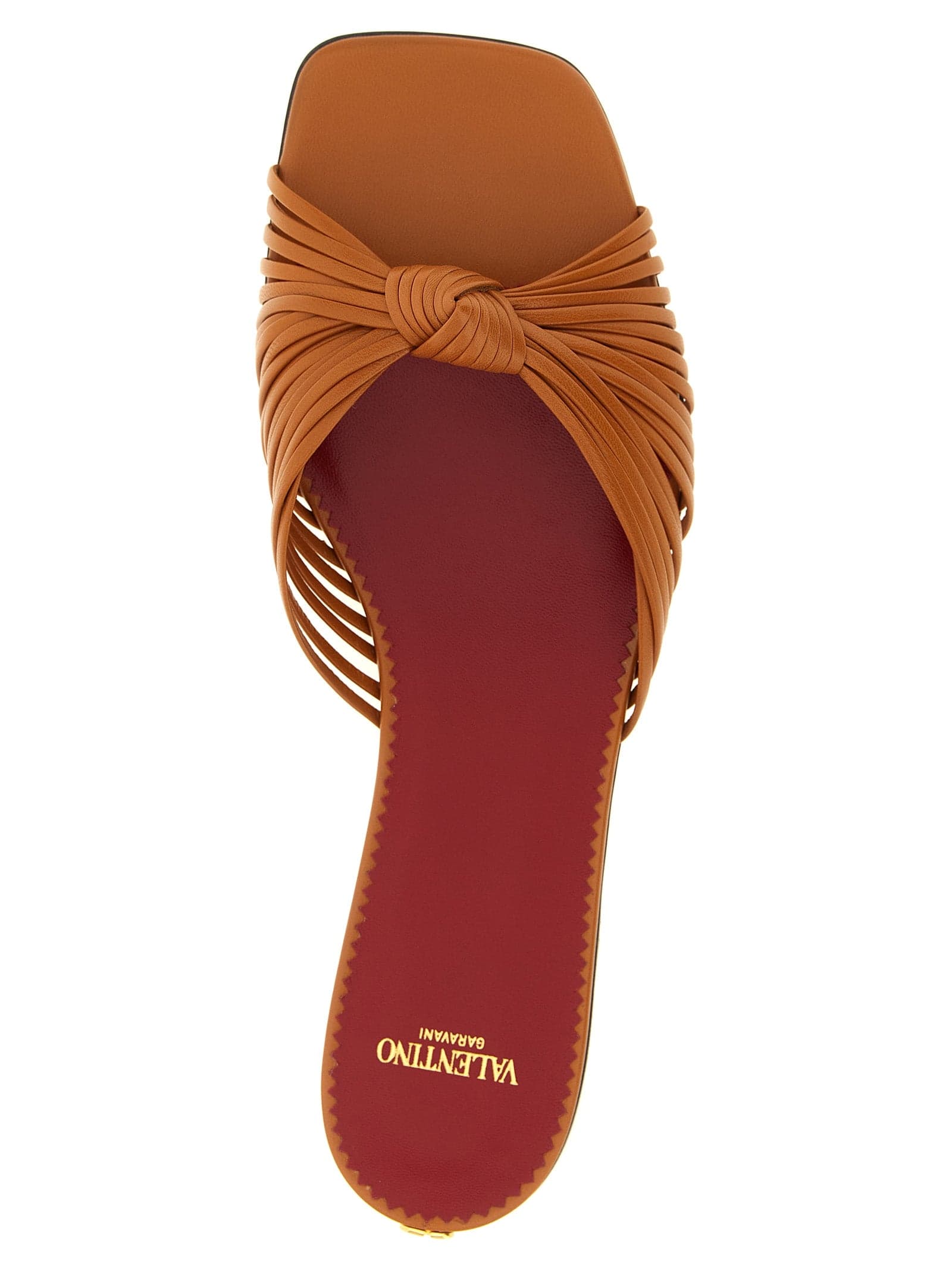 Valentino Garavani Brown Goatskin Slides - 4
