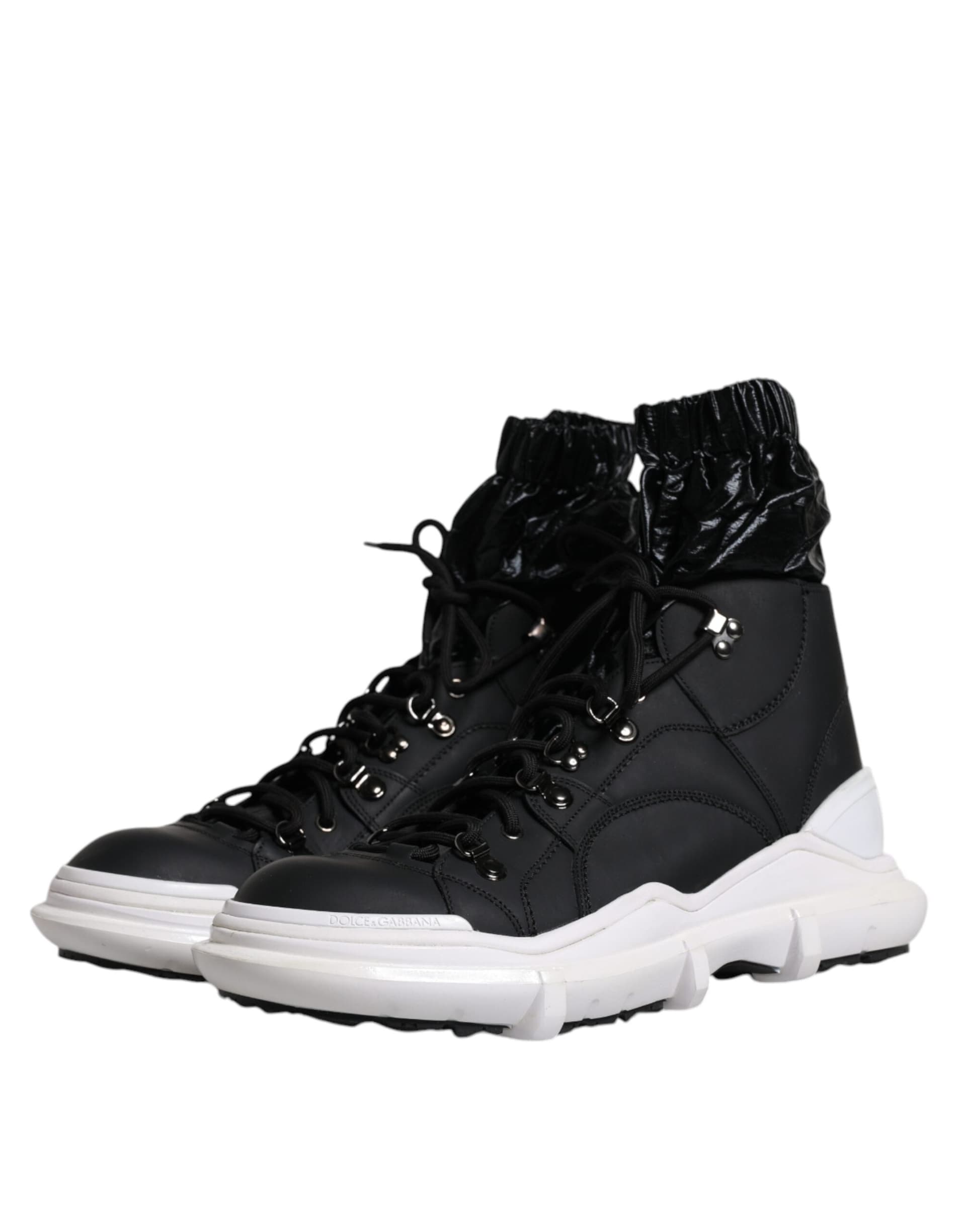 Dolce & Gabbana Black Nylon Galileo High Top Sneakers Shoes - 3