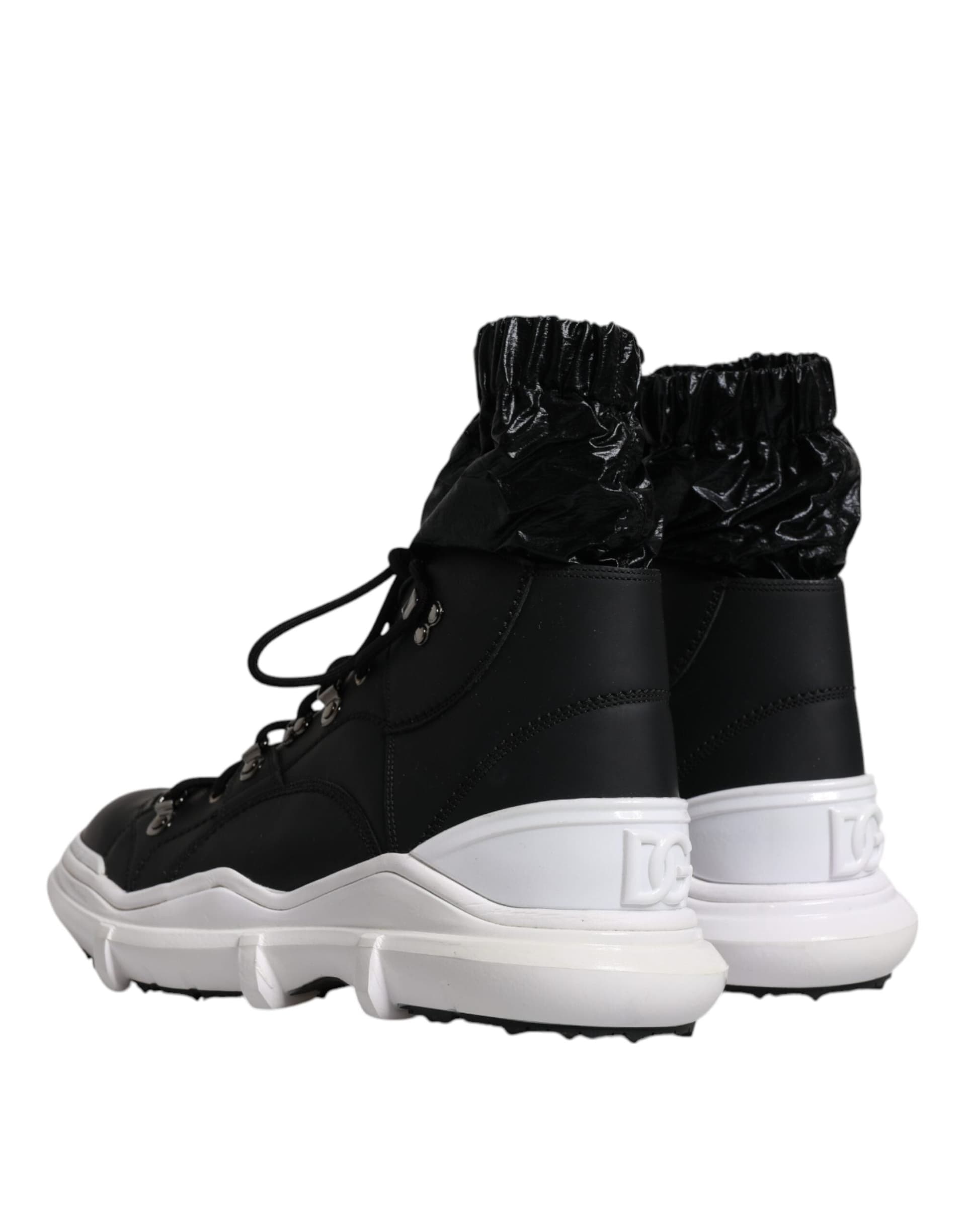 Dolce & Gabbana Black Nylon Galileo High Top Sneakers Shoes - 4