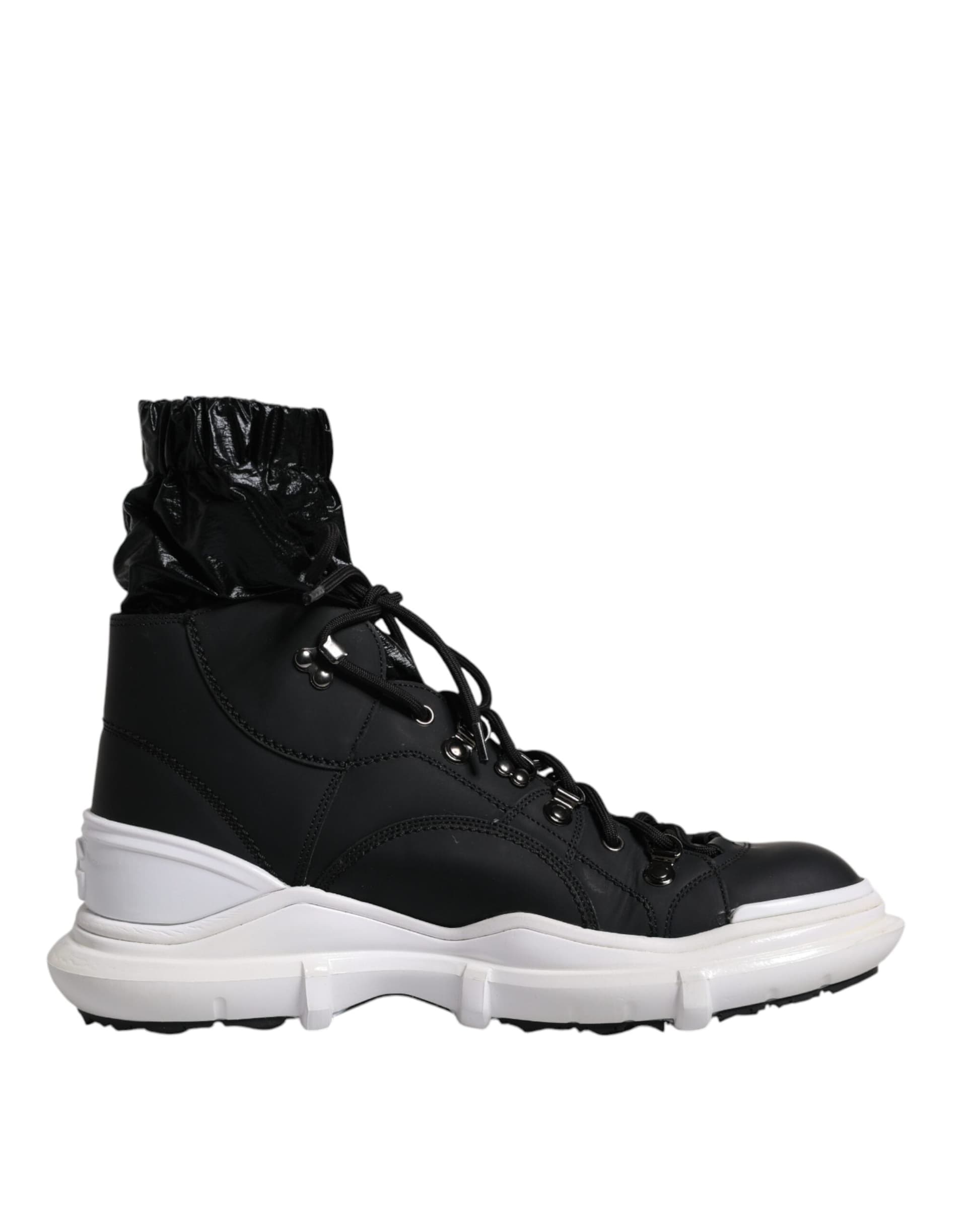 Dolce & Gabbana Black Nylon Galileo High Top Sneakers Shoes - 6