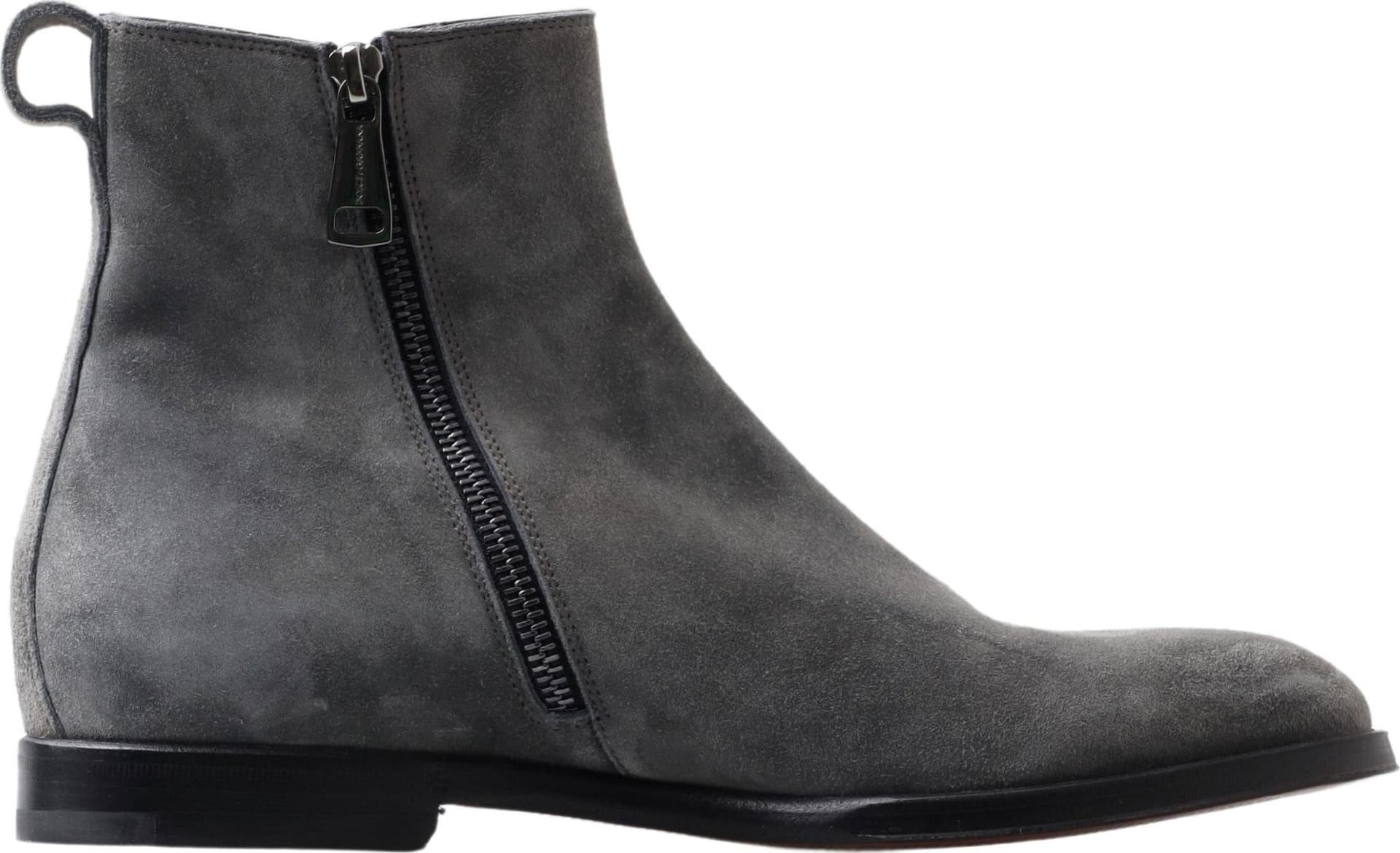 Dolce & Gabbana Gray Leather Men Ankle Boots Shoes - 2