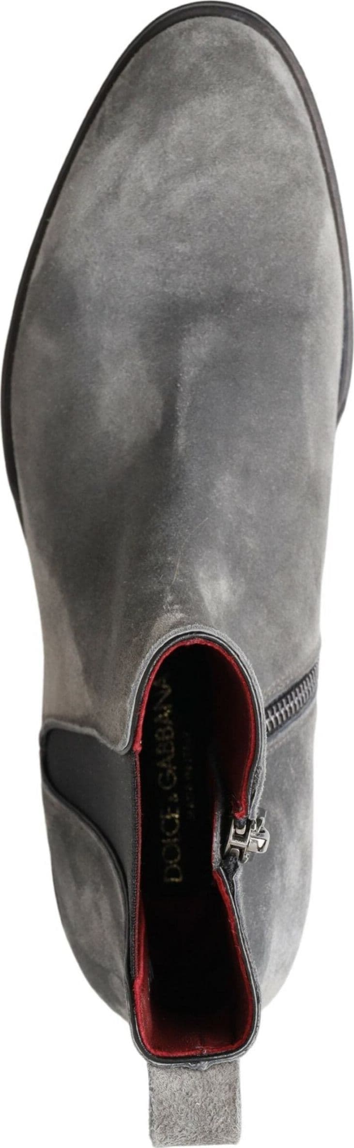 Dolce & Gabbana Gray Leather Men Ankle Boots Shoes - 4