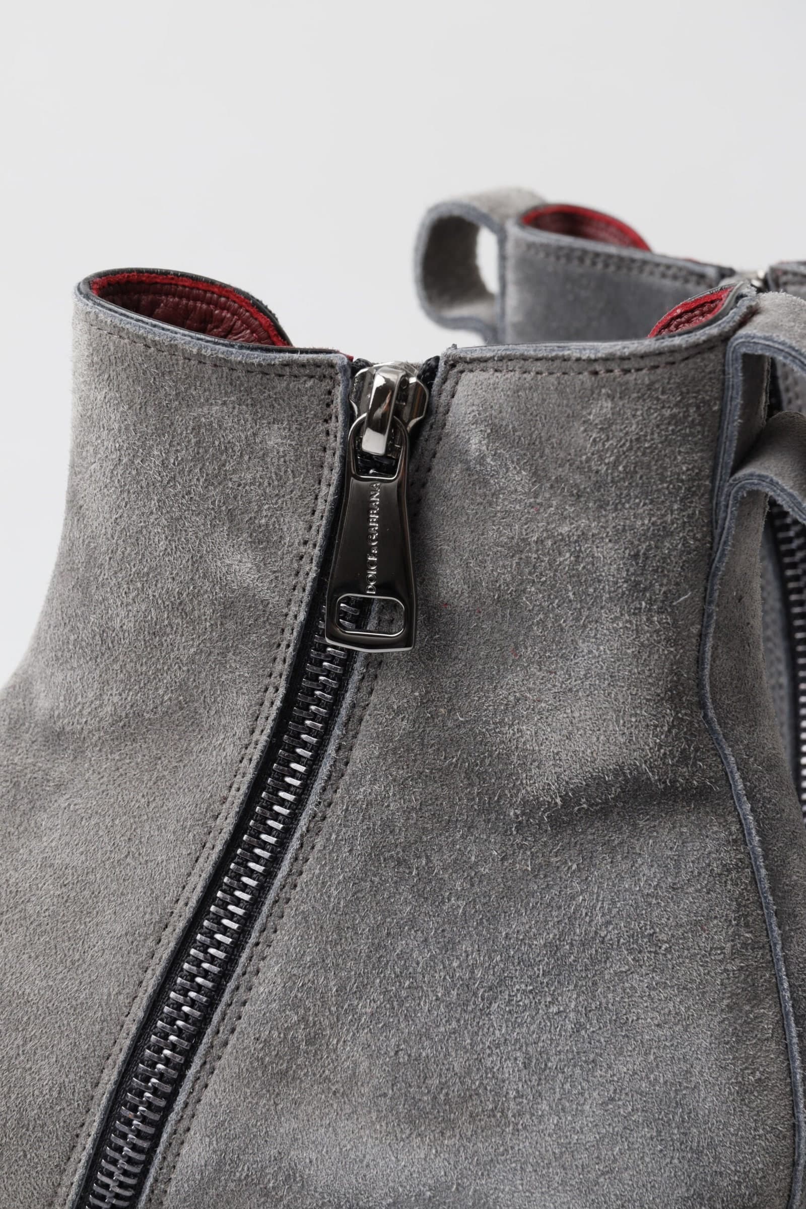 Dolce & Gabbana Gray Leather Men Ankle Boots Shoes - 6