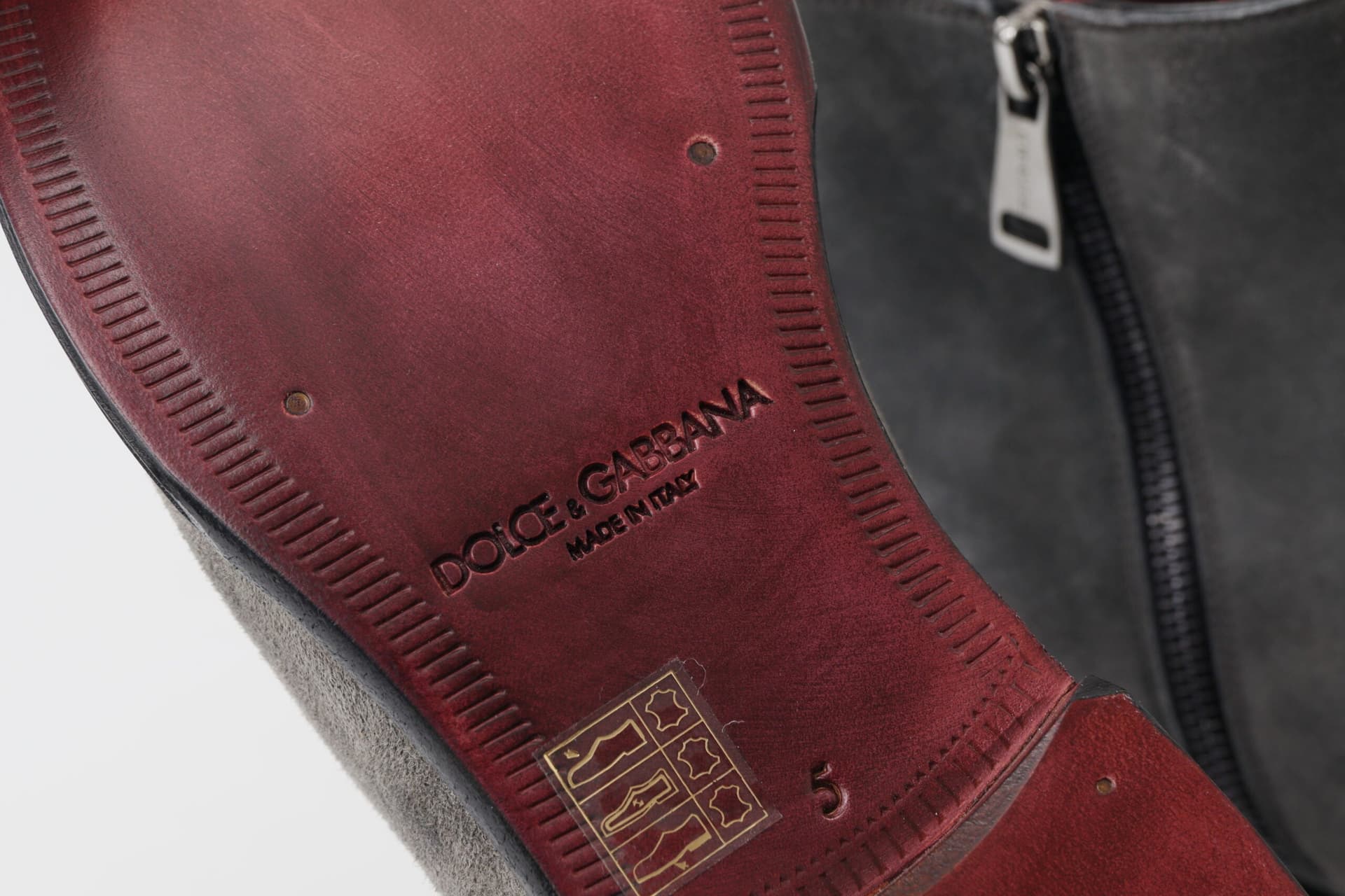 Dolce & Gabbana Gray Leather Men Ankle Boots Shoes - 7