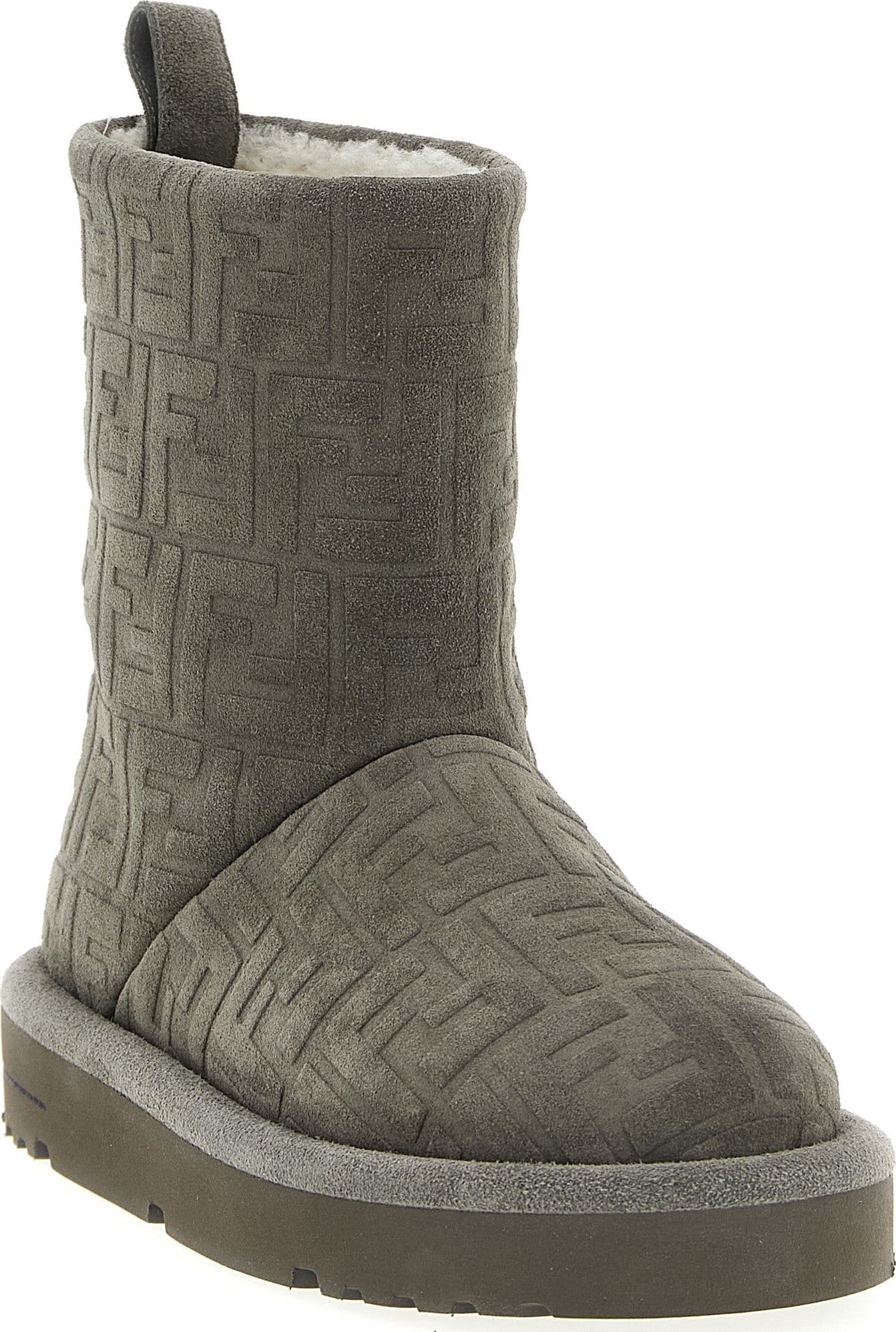 Fendi Gray Calfskin Ankle Boots - 2