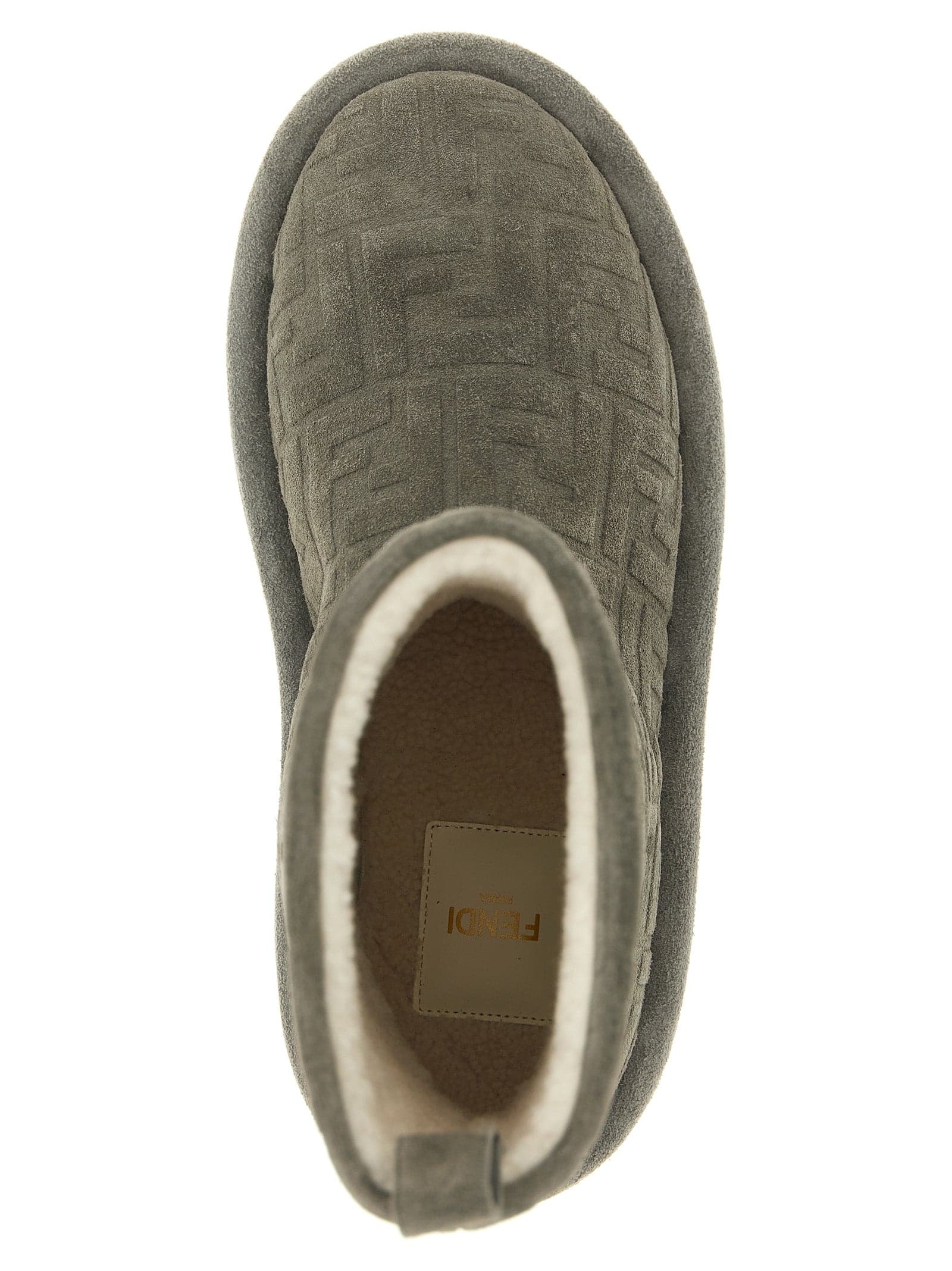 Fendi Gray Calfskin Ankle Boots - 4