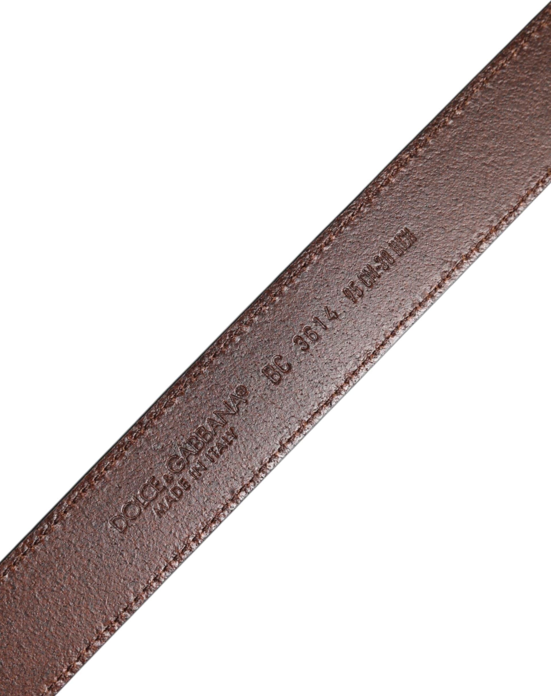 Dolce & Gabbana Green Classic Leather Metal Buckle Belt - 5