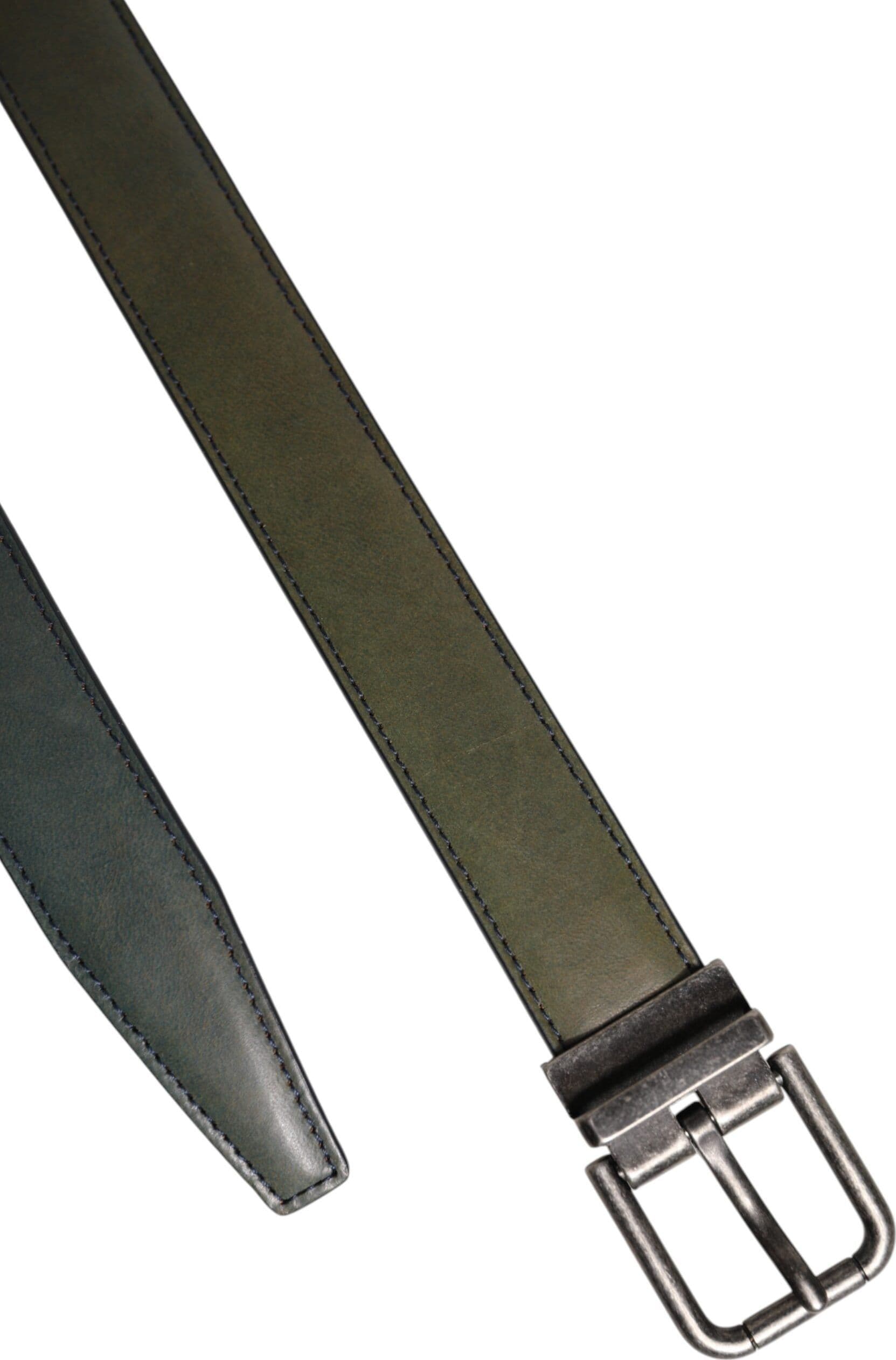 Dolce & Gabbana Green Classic Leather Metal Buckle Belt - 6