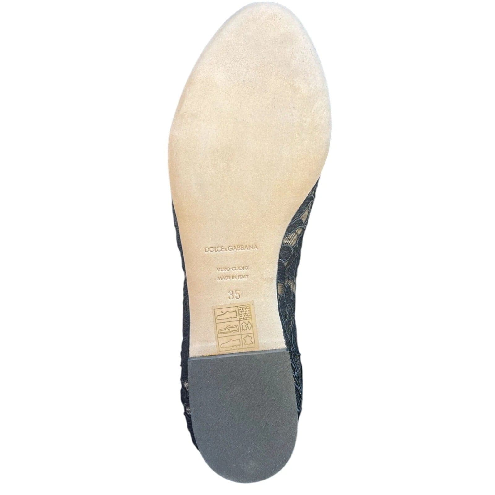 Dolce & Gabbana Black Lace Crystal Ballet Flats Loafer Shoes - 6