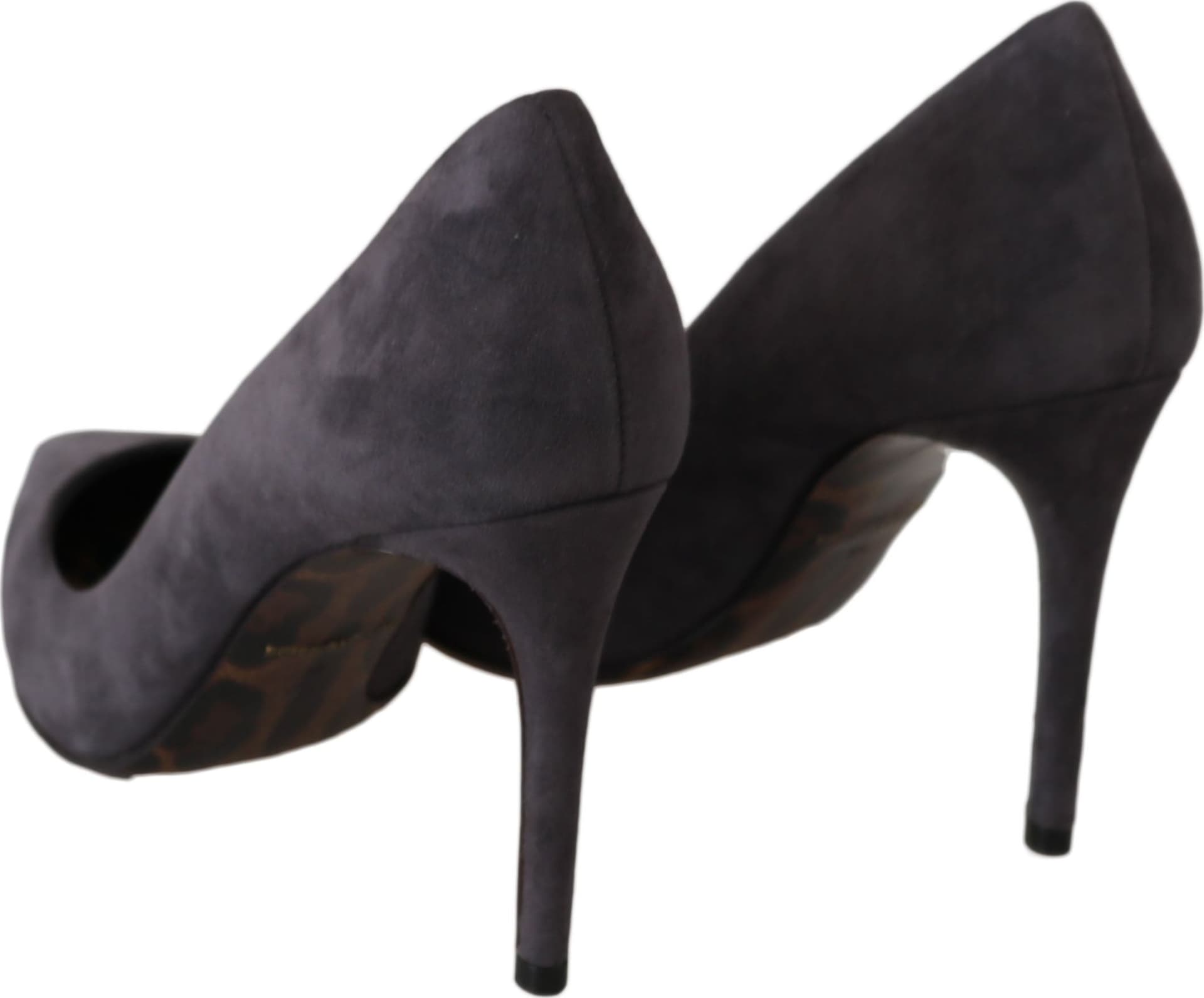 Dolce & Gabbana Gray Suede Leather Stiletto  Shoes Heels - 4