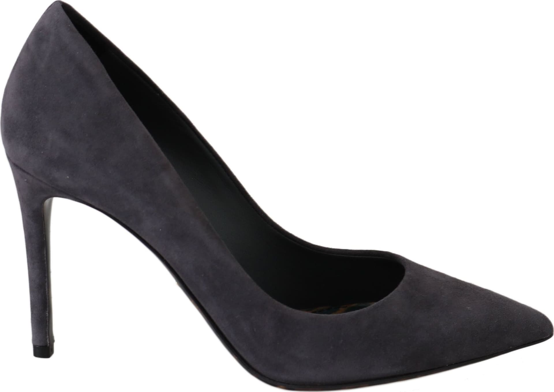 Dolce & Gabbana Gray Suede Leather Stiletto  Shoes Heels - 5