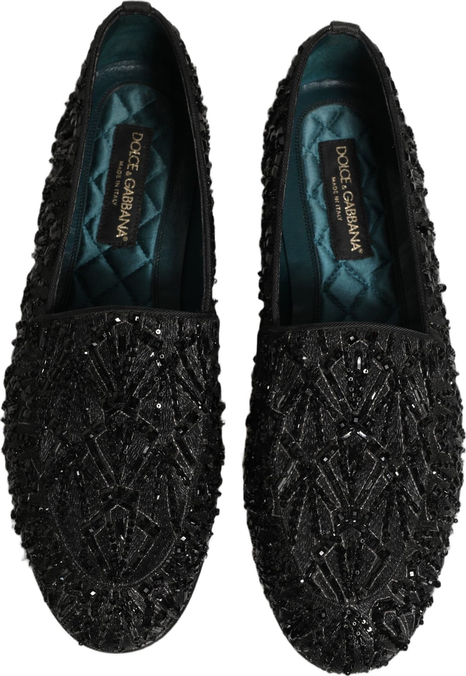 Dolce & Gabbana Black Velvet Embroidered Dress Loafers Shoes - 3