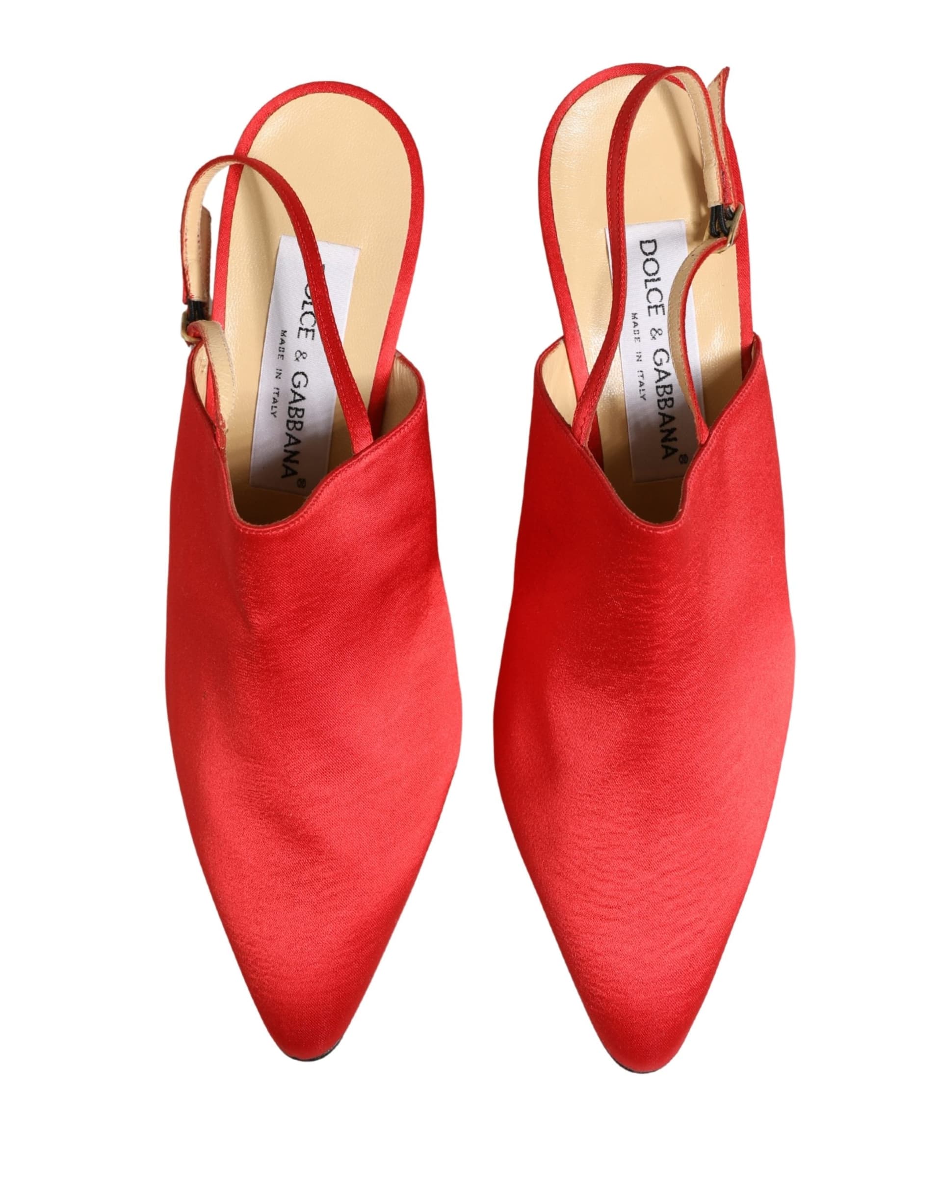 Dolce & Gabbana Red Suede Heel Slingback Shoes - 2