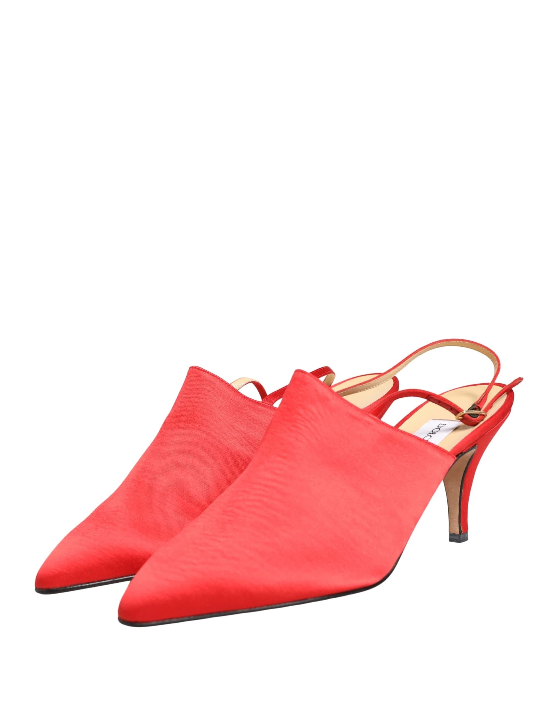 Dolce & Gabbana Red Suede Heel Slingback Shoes - 3