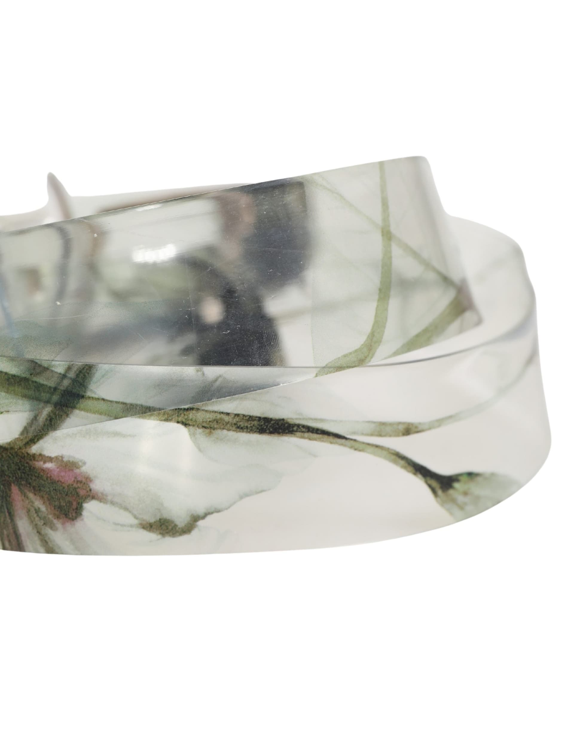 Dolce & Gabbana Men White Floral PVC Silver Metal Buckle Belt - 5