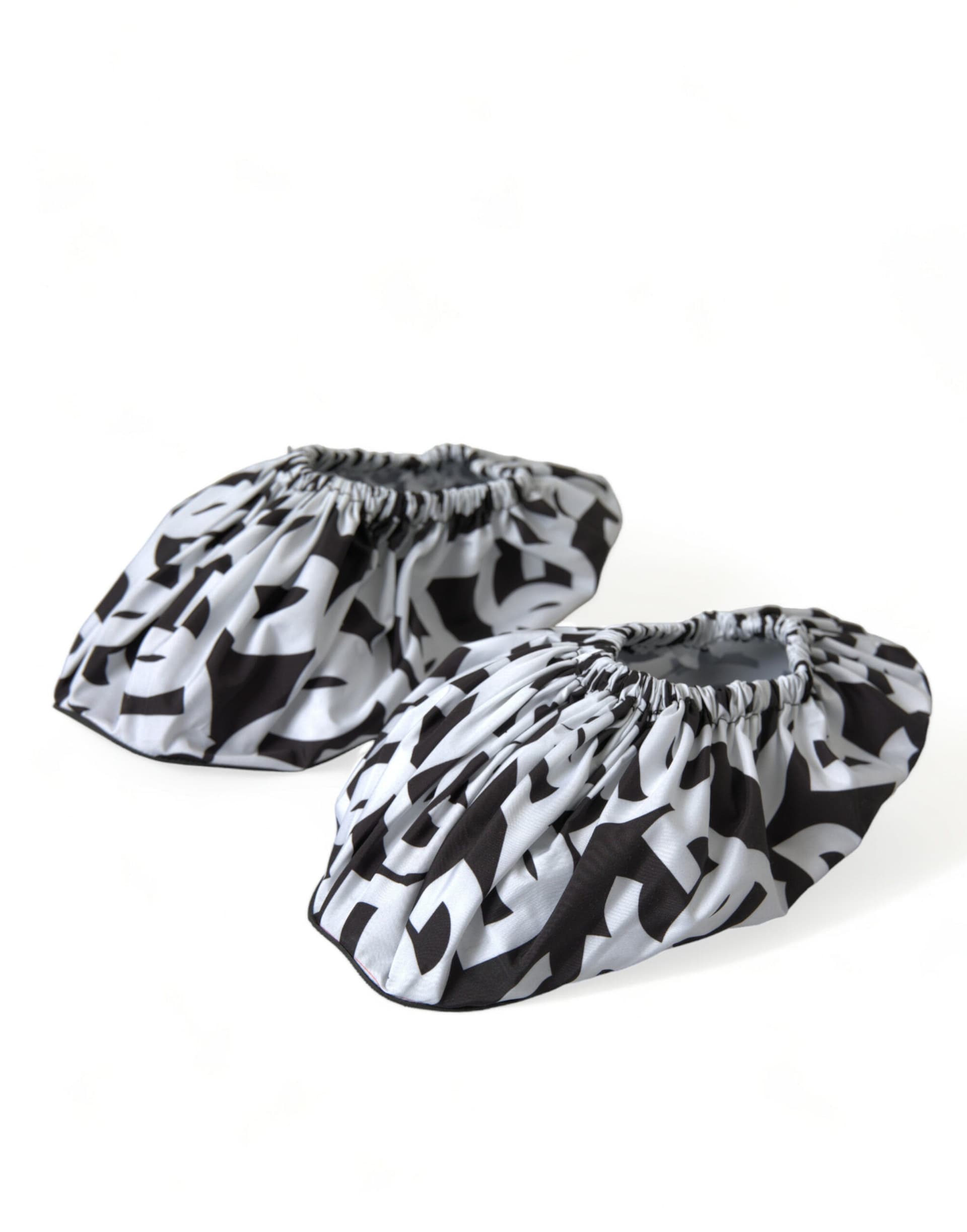 Dolce & Gabbana White Logo Print Nylon Slip On Flats Shoes - 2