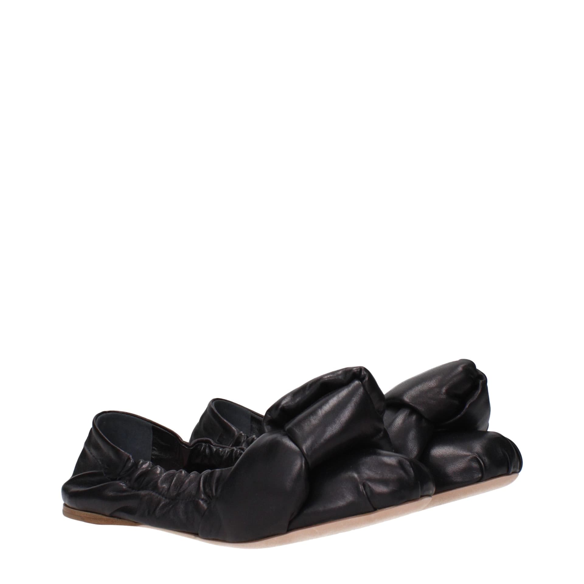 Miu Miu Black Leather Ballet Flats - 2