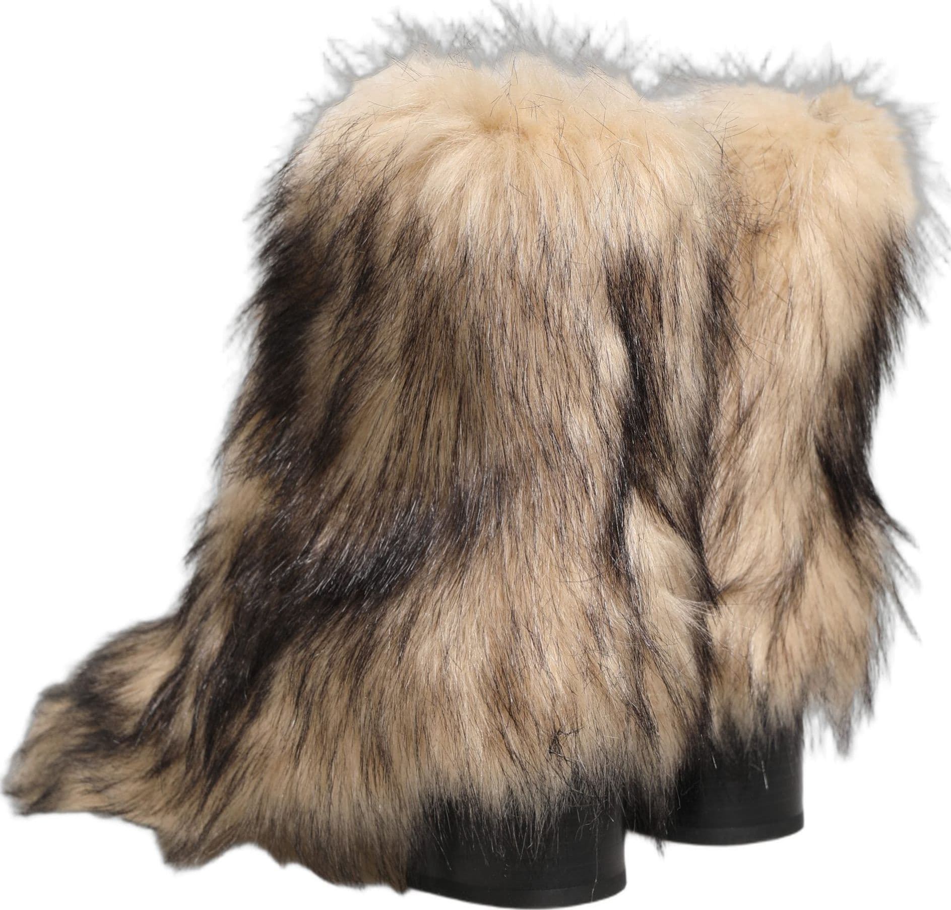 Dolce & Gabbana Brown Faux Fur Mid Calf Men Boots Shoes - 5