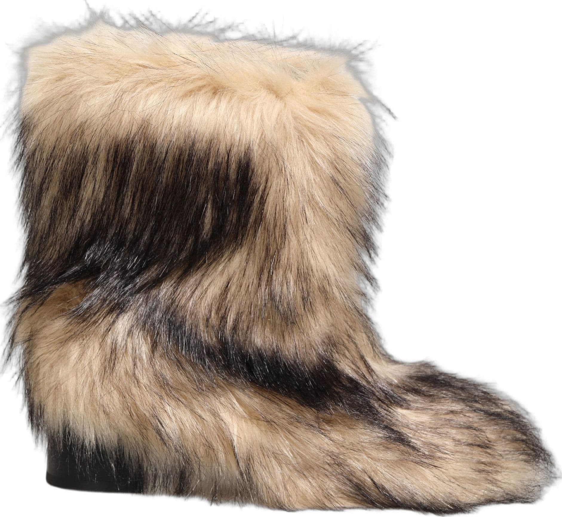 Dolce & Gabbana Brown Faux Fur Mid Calf Men Boots Shoes - 8