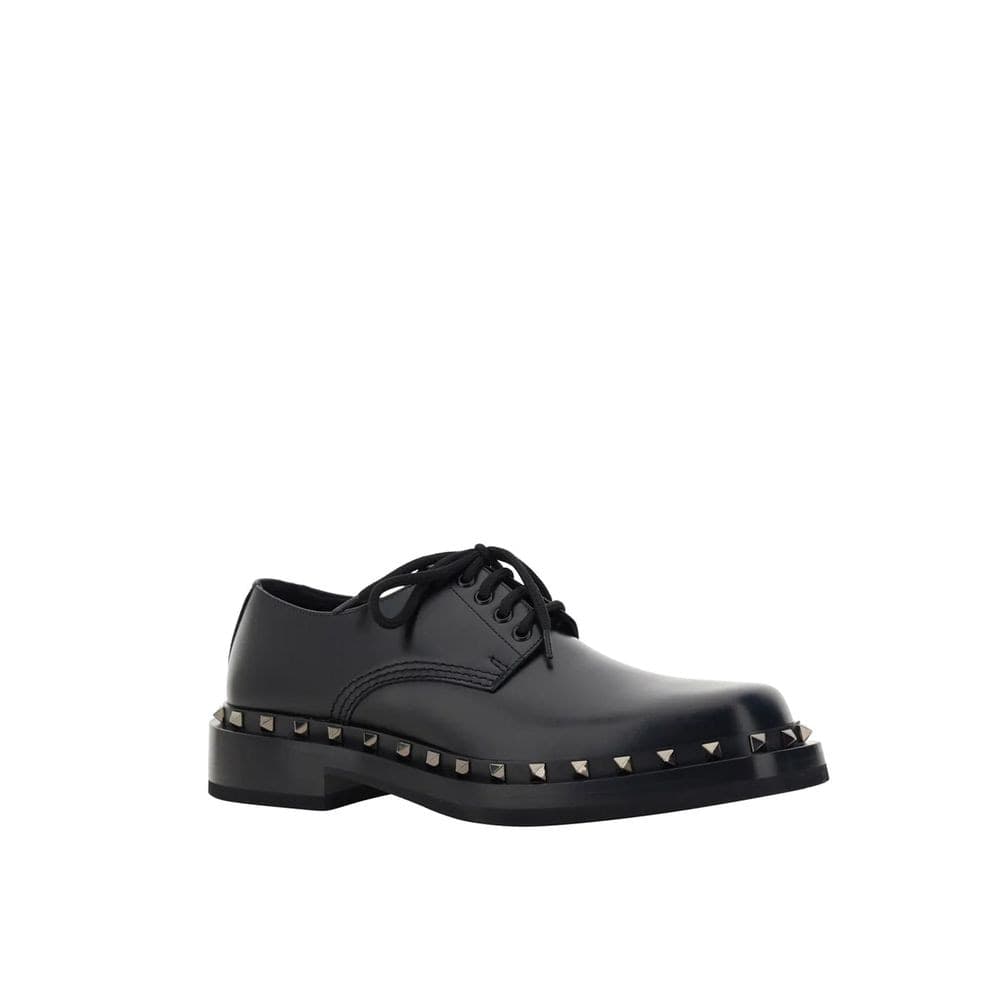 Valentino Garavani Black Calfskin Oxfords And Derbies - 2