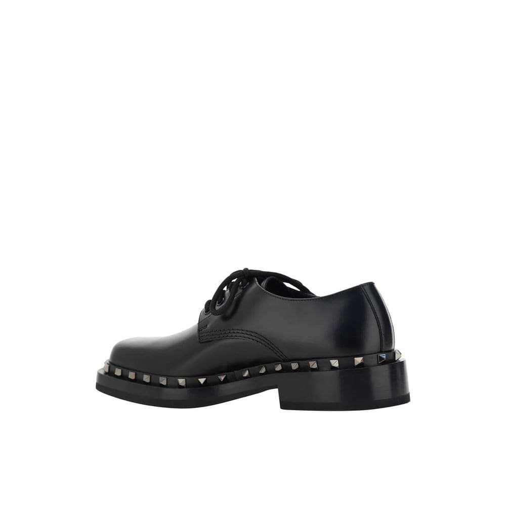 Valentino Garavani Black Calfskin Oxfords And Derbies - 3
