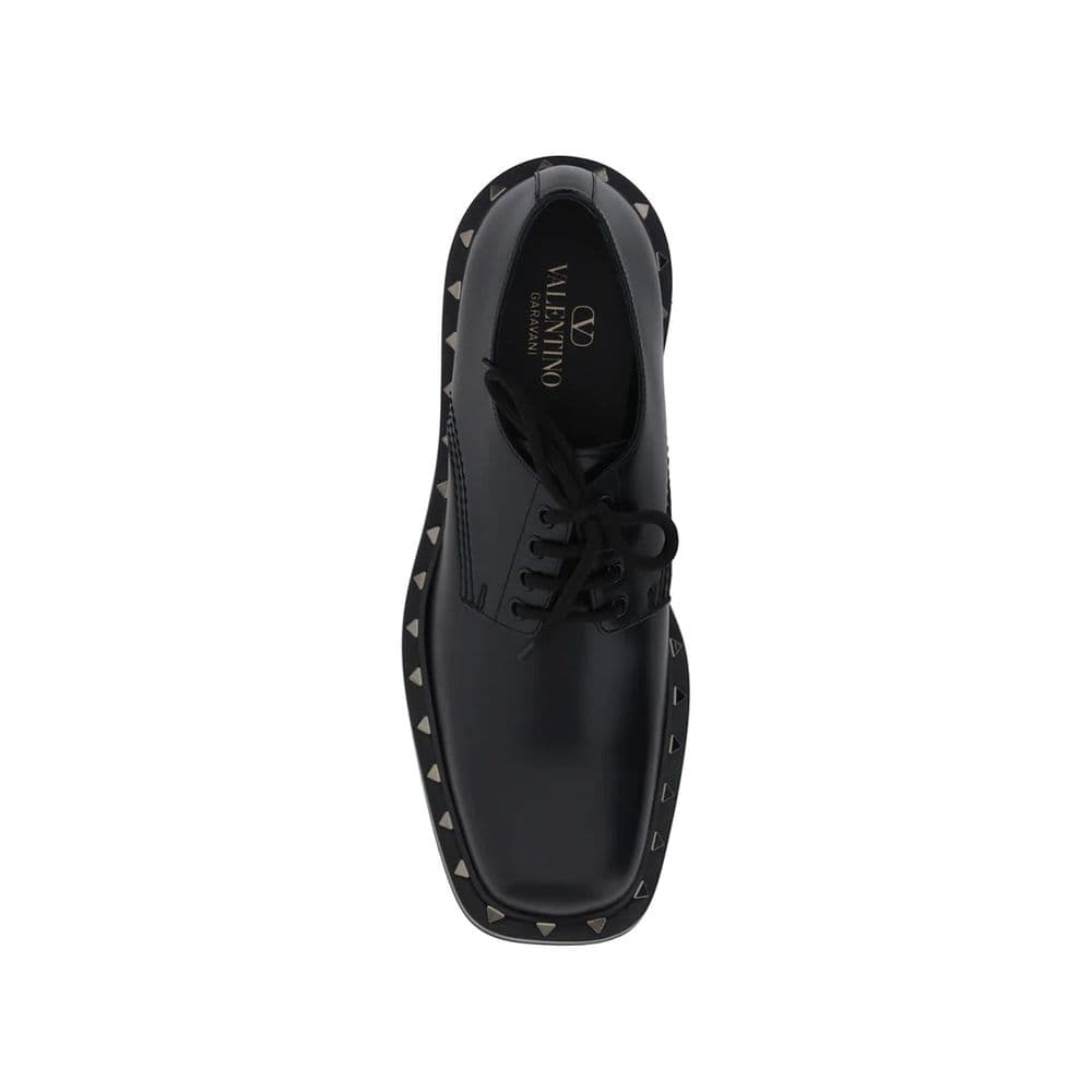 Valentino Garavani Black Calfskin Oxfords And Derbies - 4