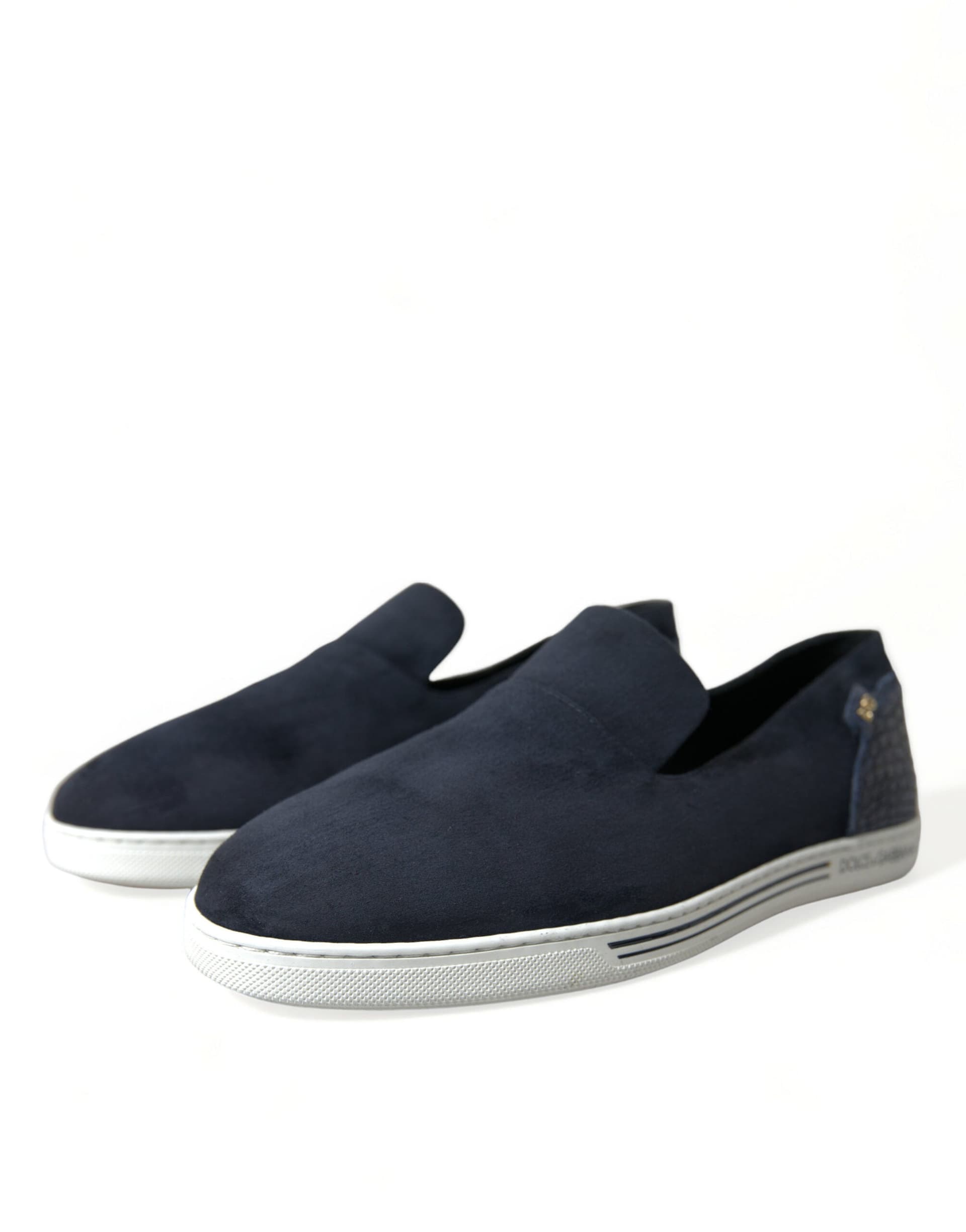 Dolce & Gabbana Blue Suede Caiman Loafers Saint Tropez Shoes - 2
