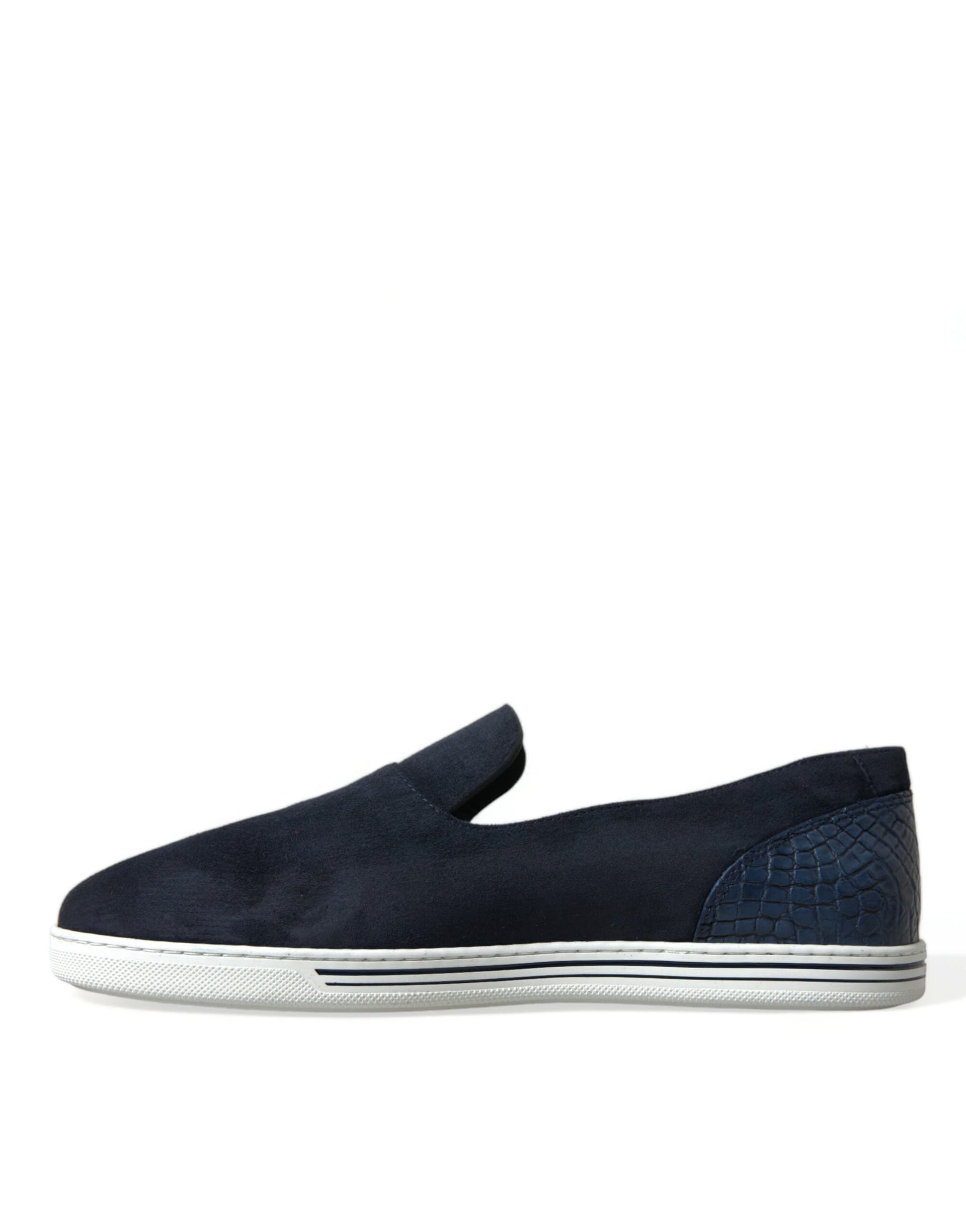 Dolce & Gabbana Blue Suede Caiman Loafers Saint Tropez Shoes - 4