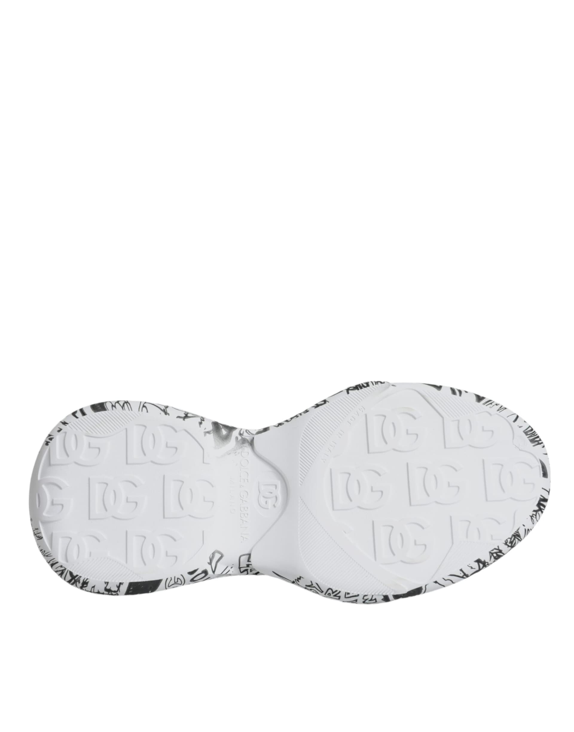 Dolce & Gabbana White Black Graffiti Daymaster Sneakers Shoes - 8