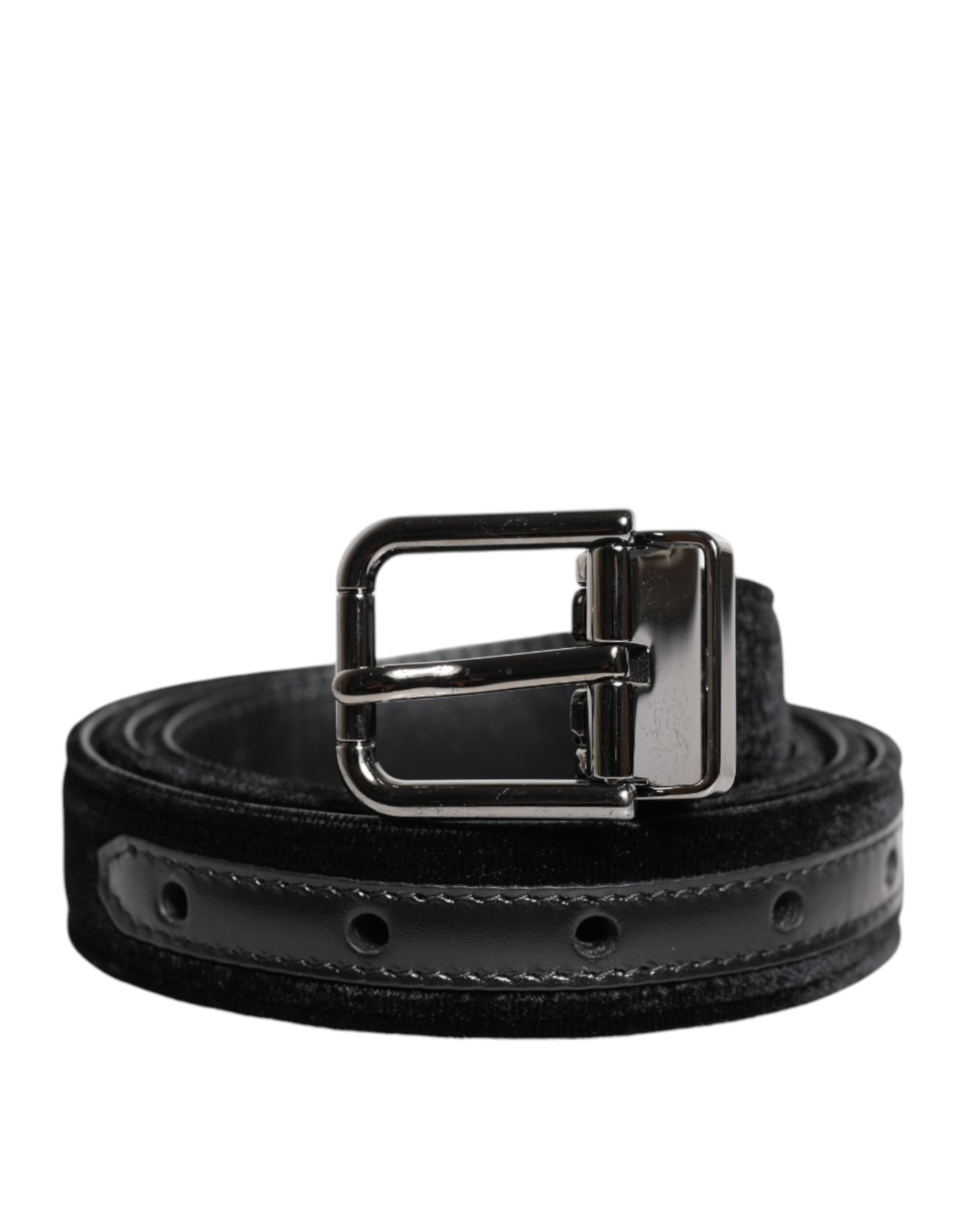Dolce & Gabbana Black Leather Metal Buckle Classic Belt - 2