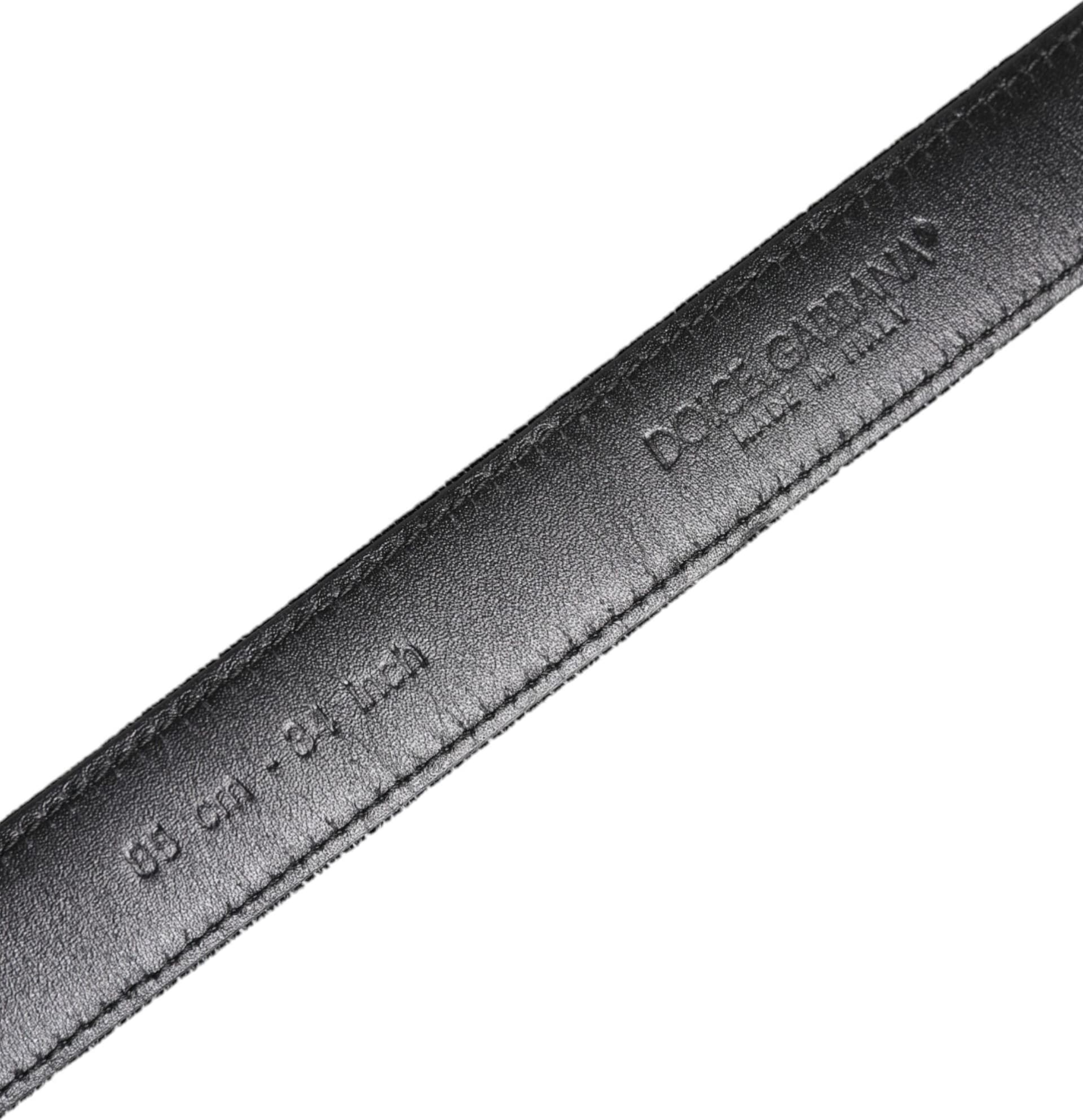 Dolce & Gabbana Black Leather Metal Buckle Classic Belt - 5