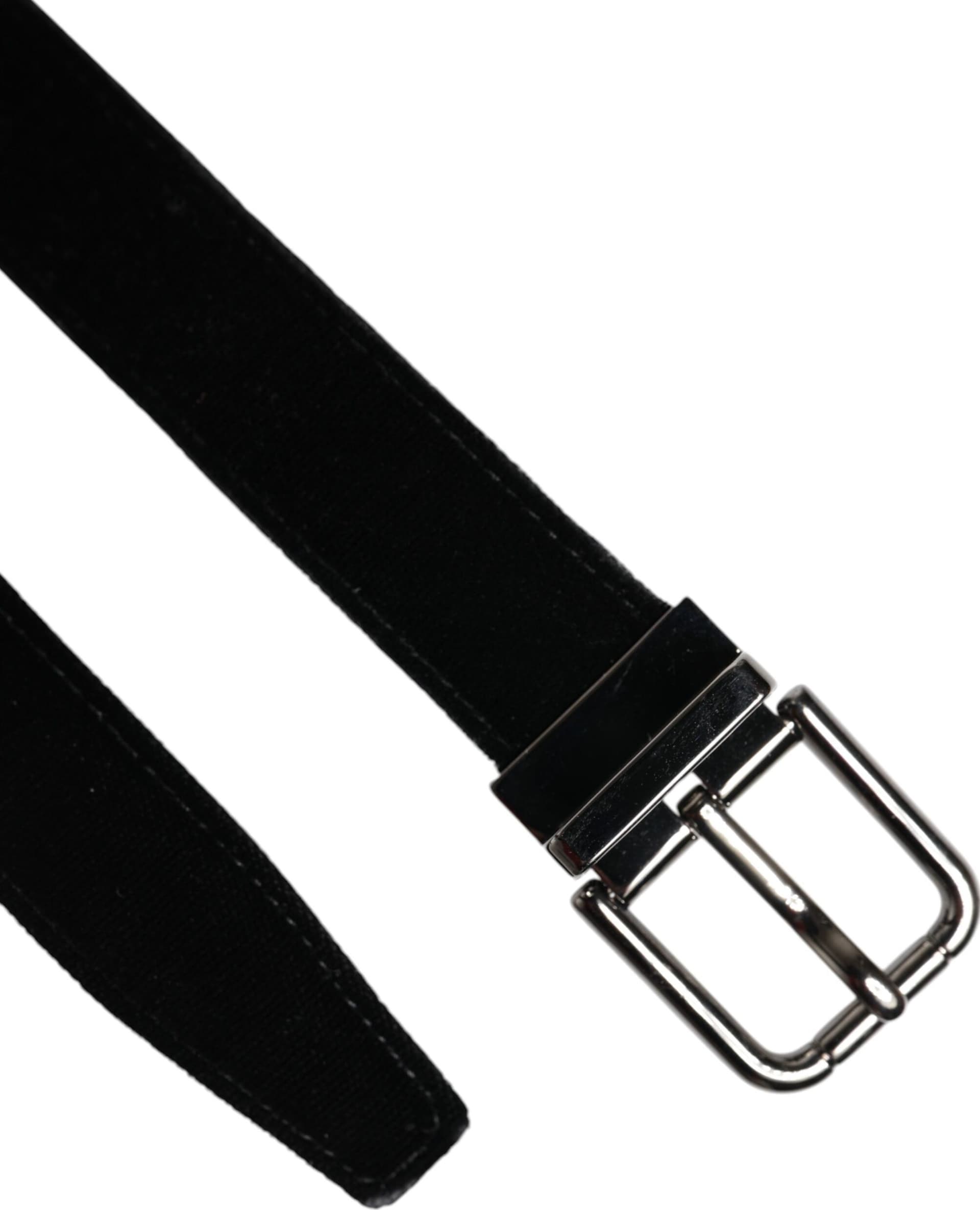 Dolce & Gabbana Black Leather Metal Buckle Classic Belt - 6