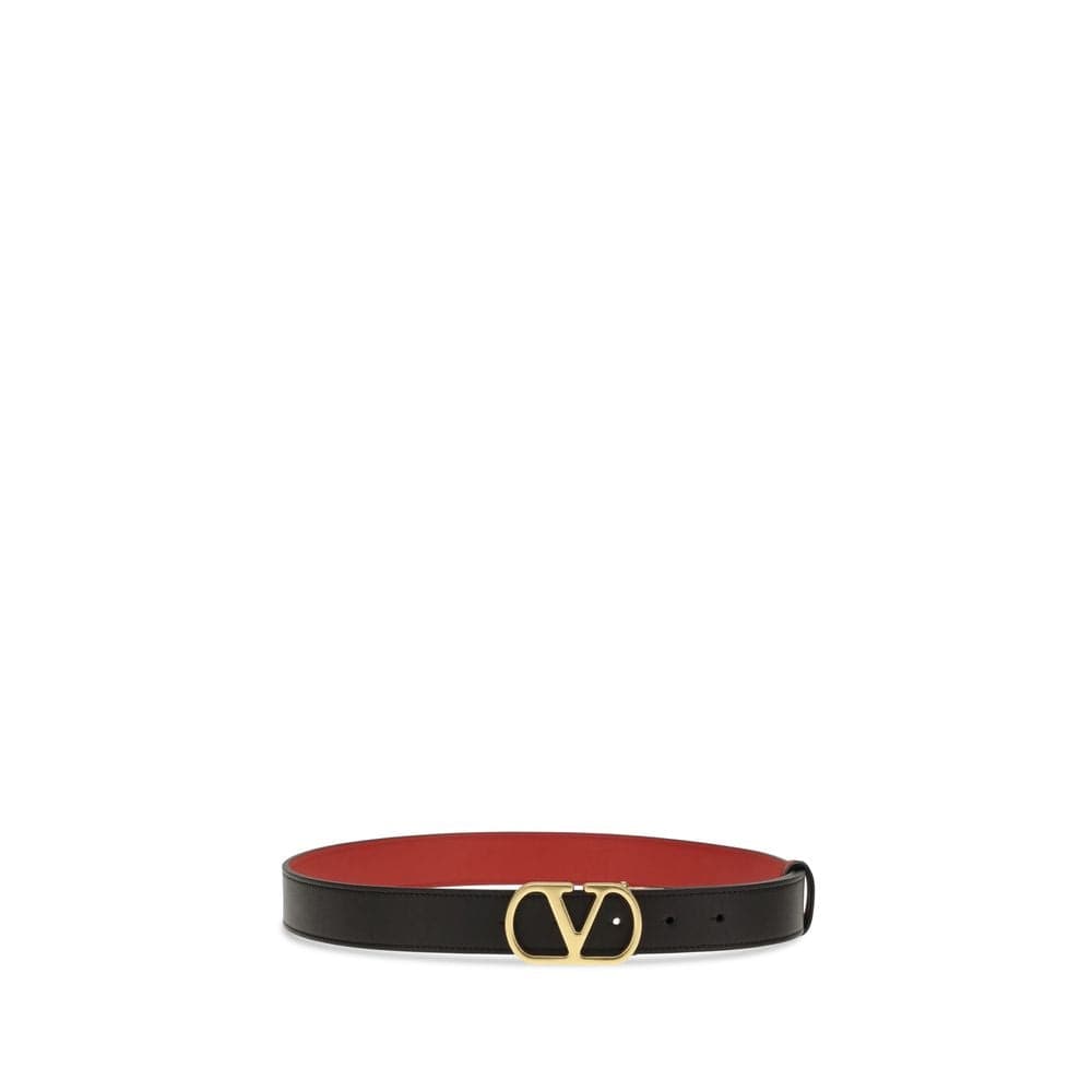 Valentino Garavani Black Calf Leather Bos Taurus Regular Belt - 2