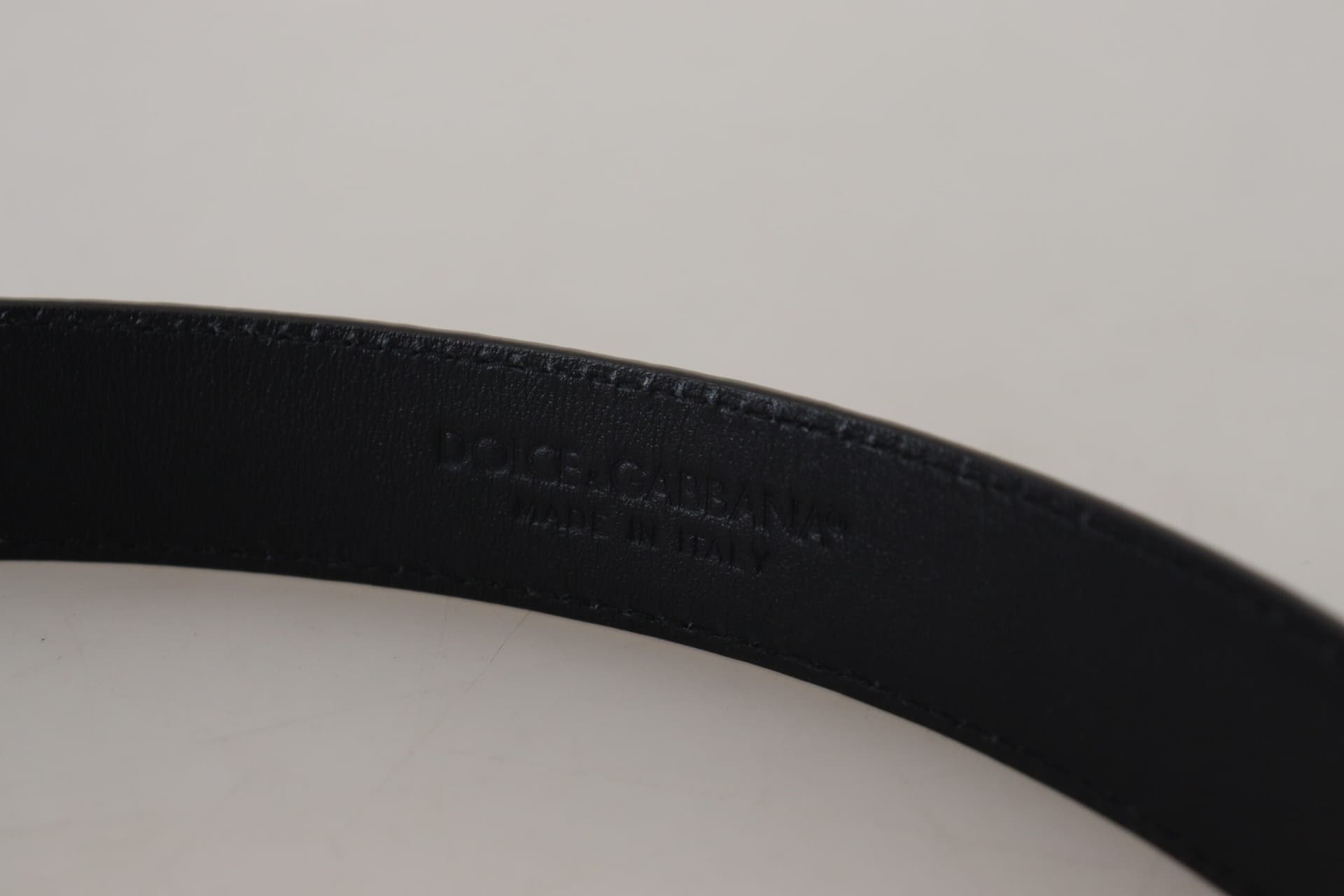 Dolce & Gabbana Blue Exotic Leather Gold Metal Buckle Belt - 7