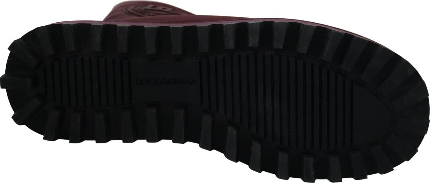 Dolce & Gabbana Bordeaux Nylon Boots Padded Mid Shoes - 3
