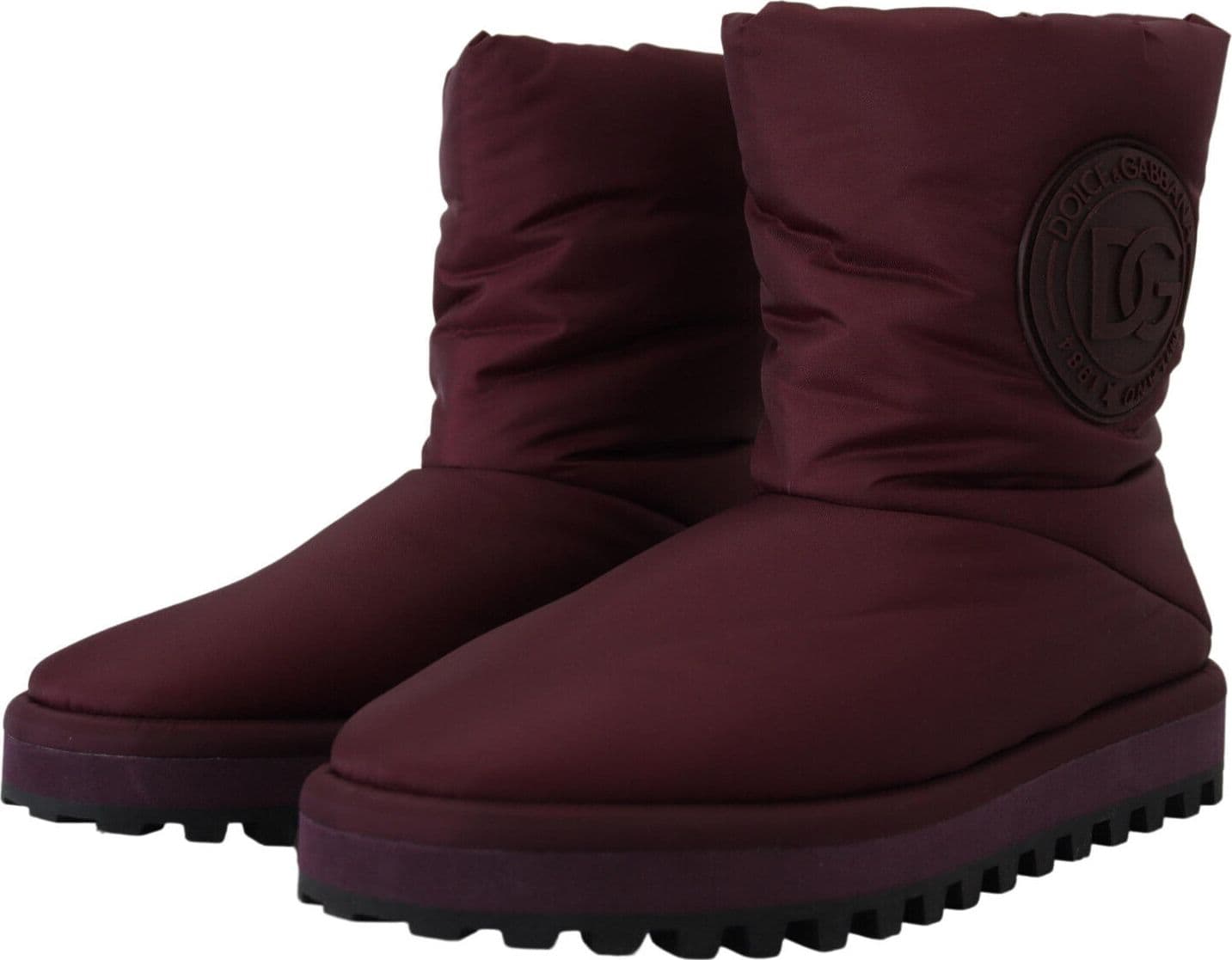 Dolce & Gabbana Bordeaux Nylon Boots Padded Mid Shoes - 6