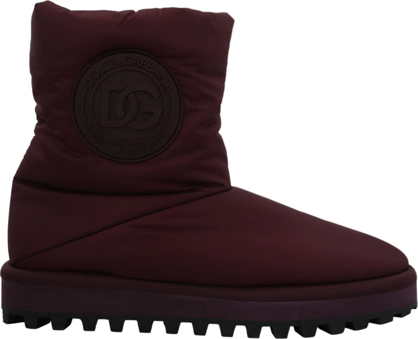 Dolce & Gabbana Bordeaux Nylon Boots Padded Mid Shoes - 8