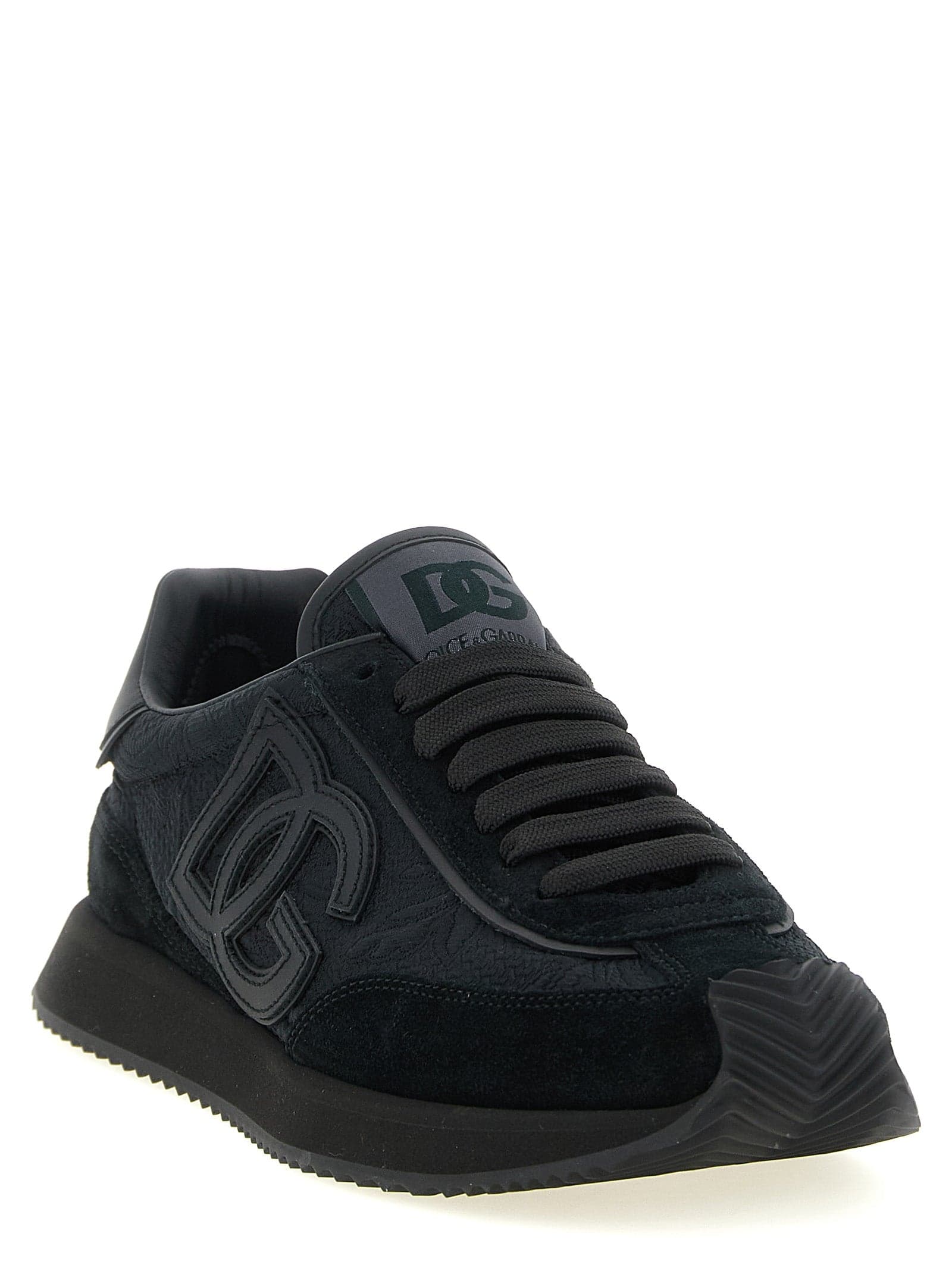 Dolce & Gabbana Black Leather Athletic Sneakers - 2