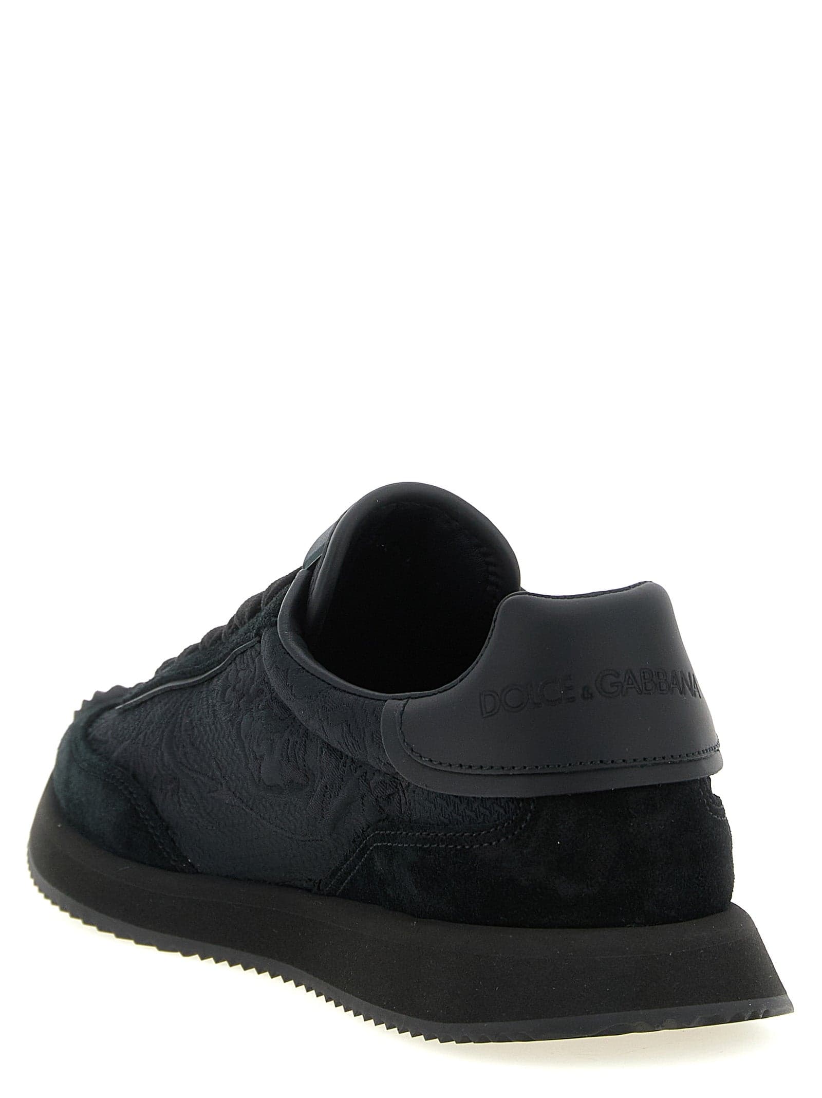Dolce & Gabbana Black Leather Athletic Sneakers - 3